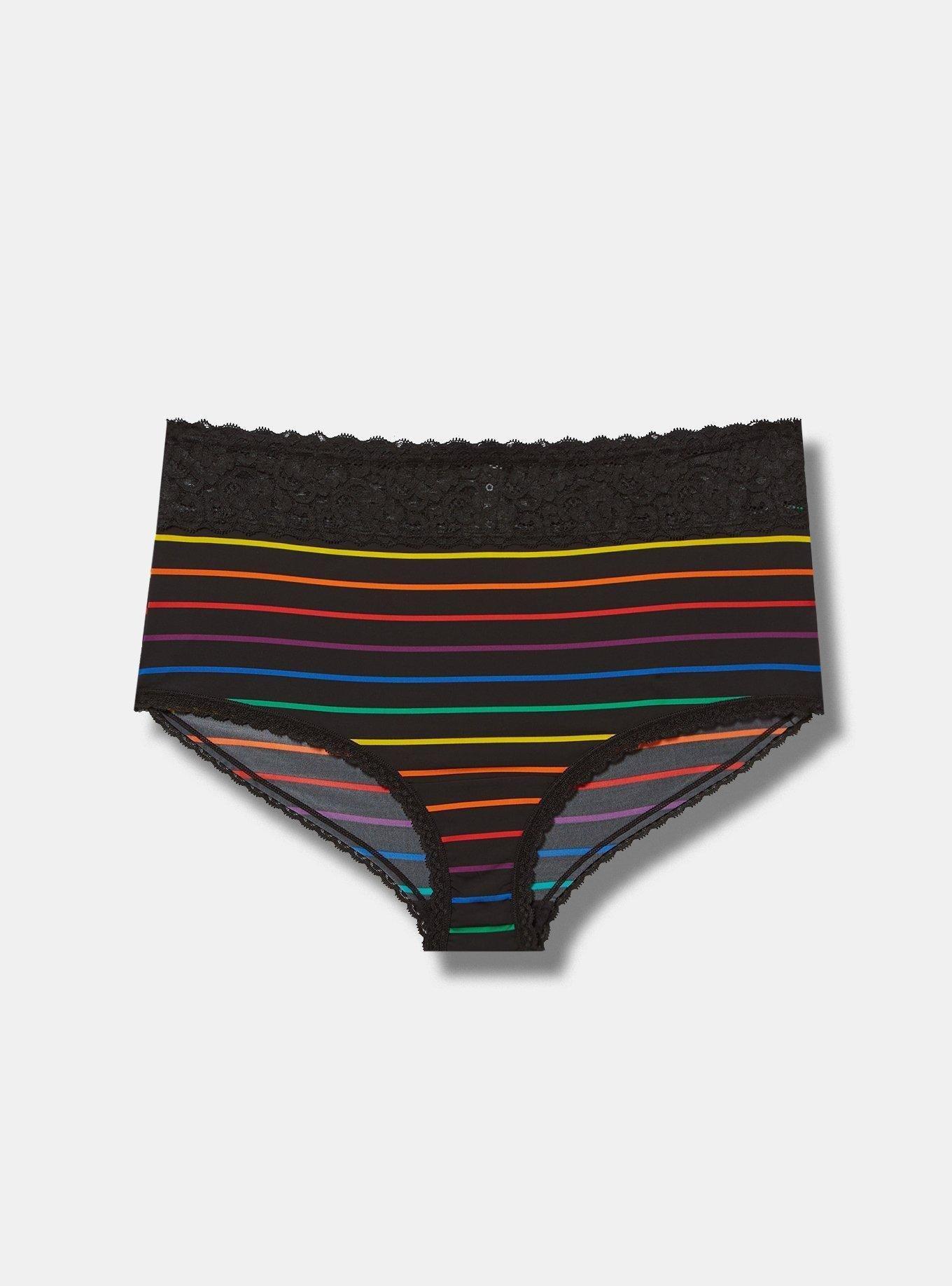 Shine Microfiber Wide Lace Brief Panty