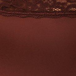 Shine Microfiber Wide Lace Brief Panty, COCOA, swatch