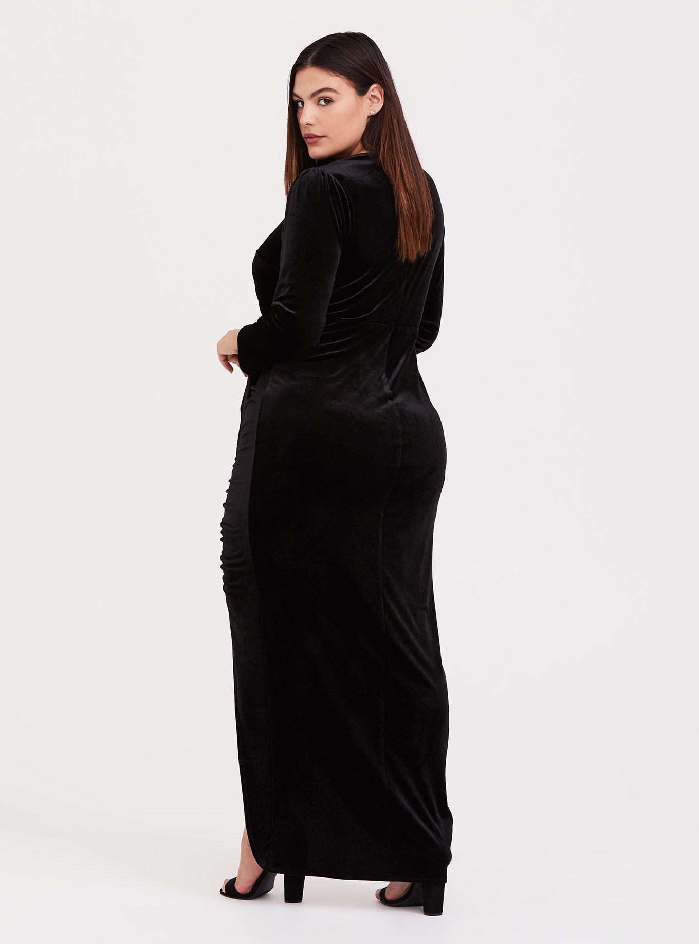 New Plus Size Dresses for Curvy Women, Long Maxi Clothes Party Casual  V-Neck 3/4 Sleeve Dress,Ture to Size. (US, Numeric, 14, 16, Plus, Regular,  Black) at  Women's Clothing store