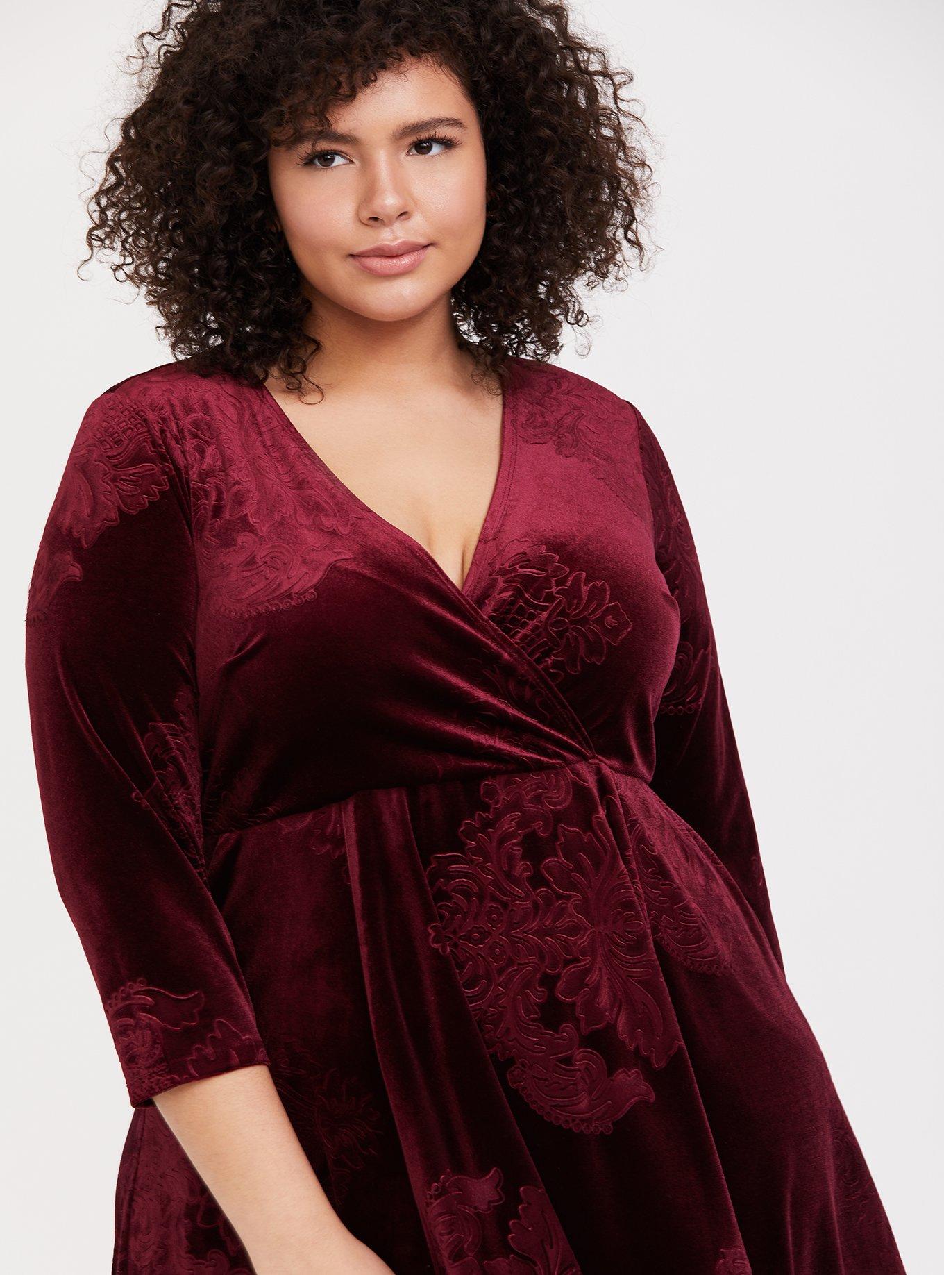 Torrid red velvet dress top