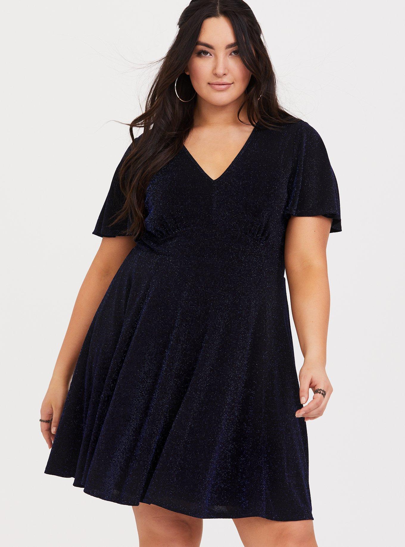 Mini Shimmer Skater Dress, ELECTRIC BLUE, alternate