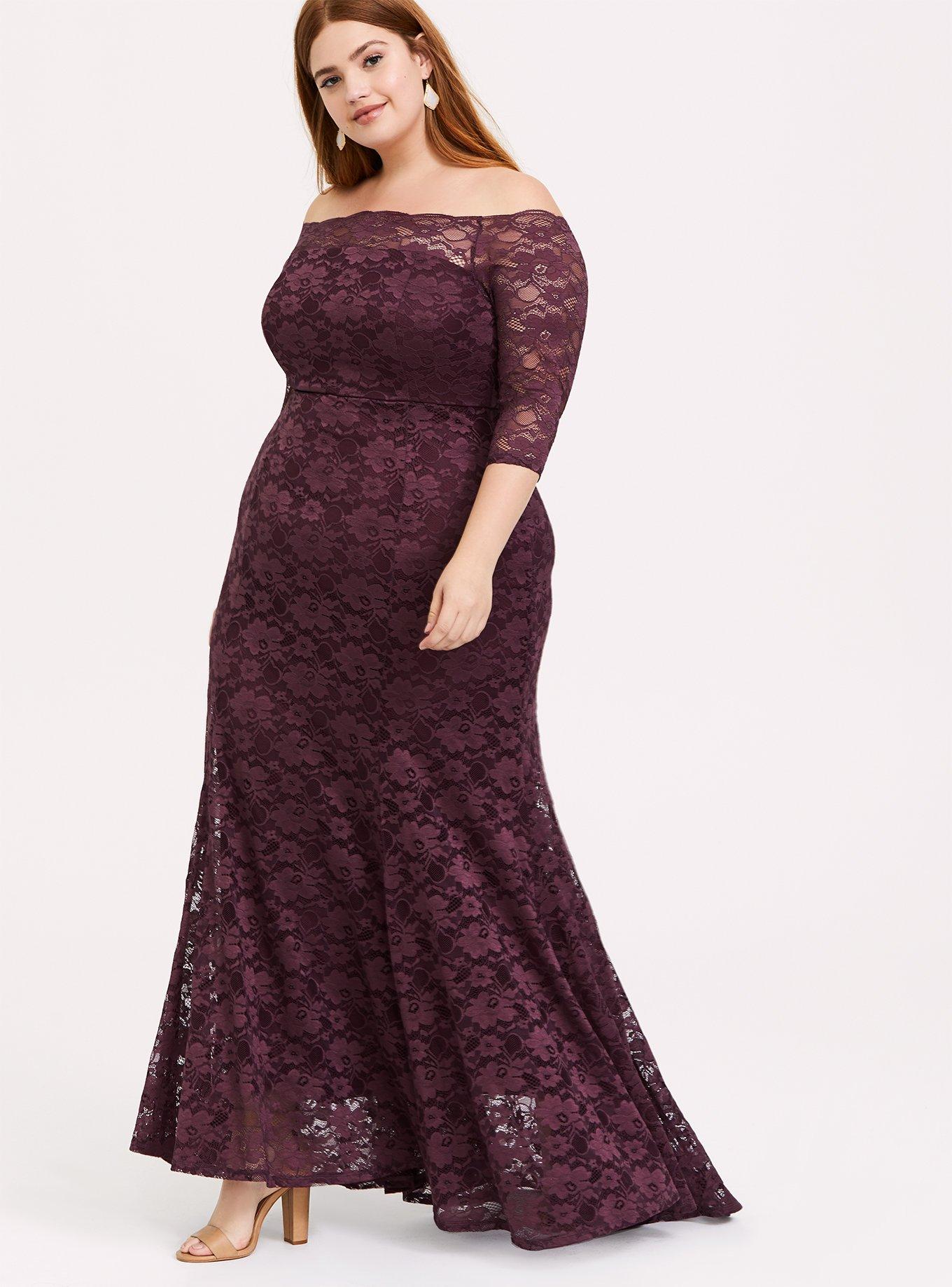 Plus Size Maxi Lace Off Shoulder Gown Torrid