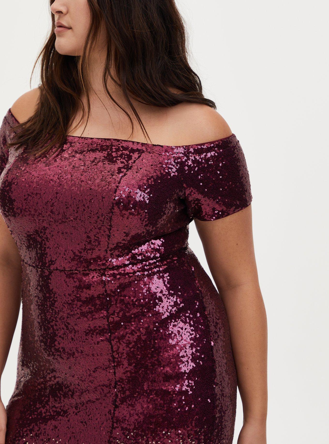 Maxi Sequin Off-Shoulder Dress, WINETASTING, alternate