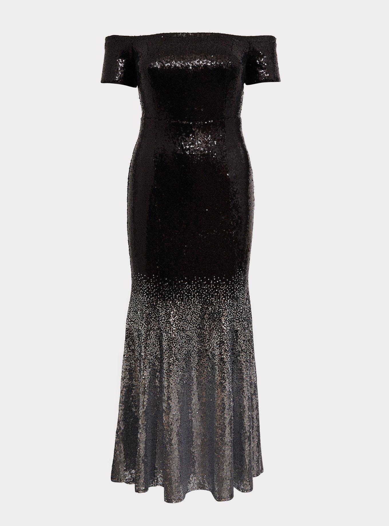Maxi Sequin Off-Shoulder Dress, , hi-res