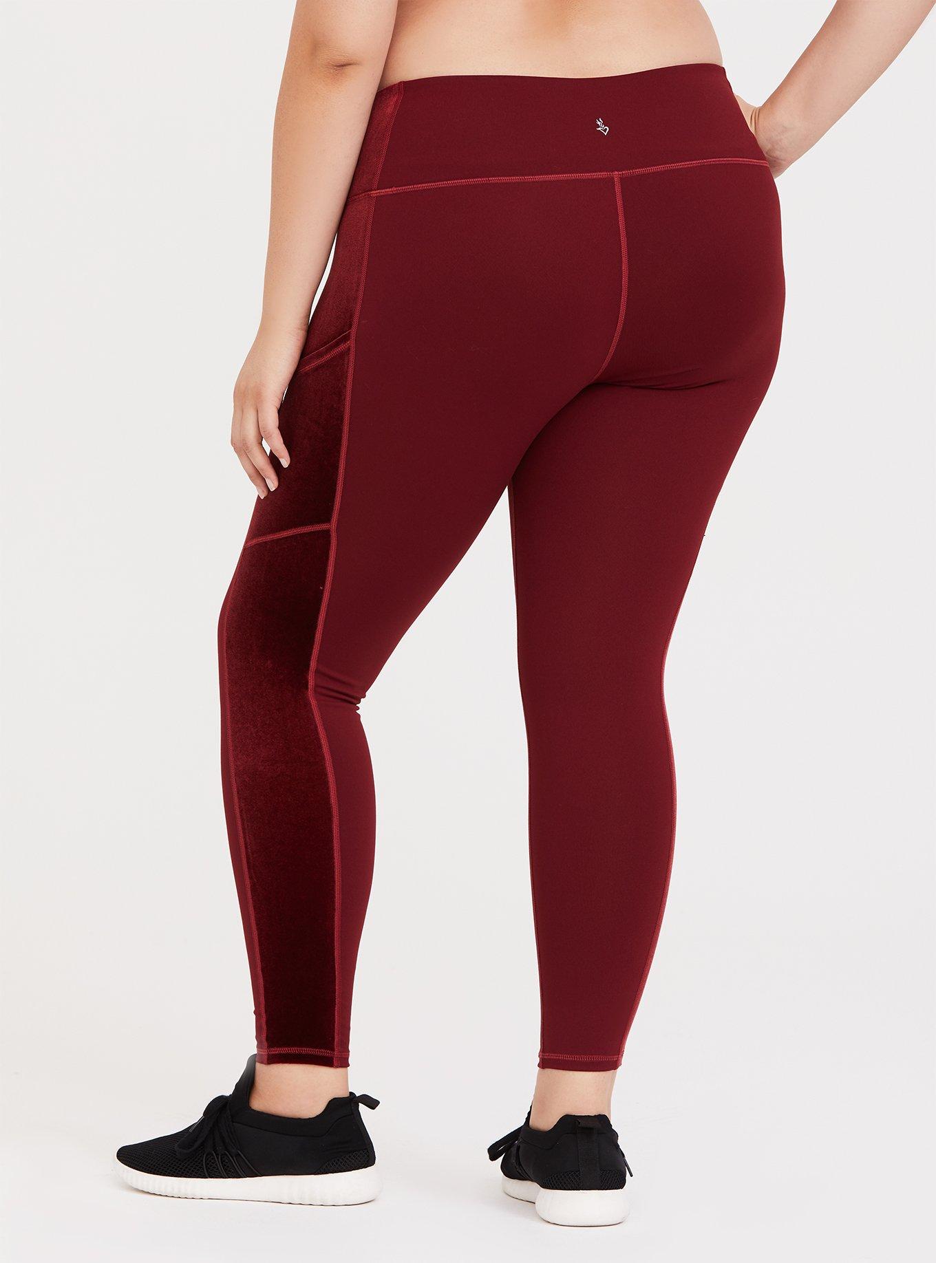 Torrid Leggings 2X 3X 4X Sweater Burgundy Full Length Pants Mid Rise Plus  New 