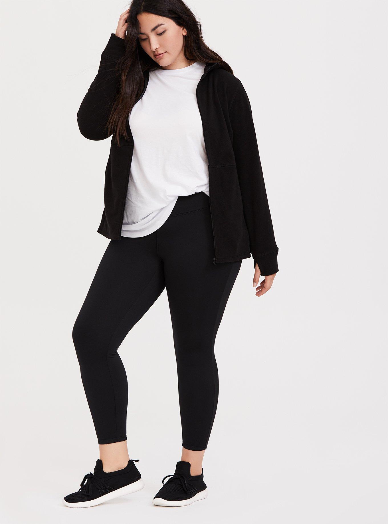 Fleece Zip Active Jacket, DEEP BLACK, alternate