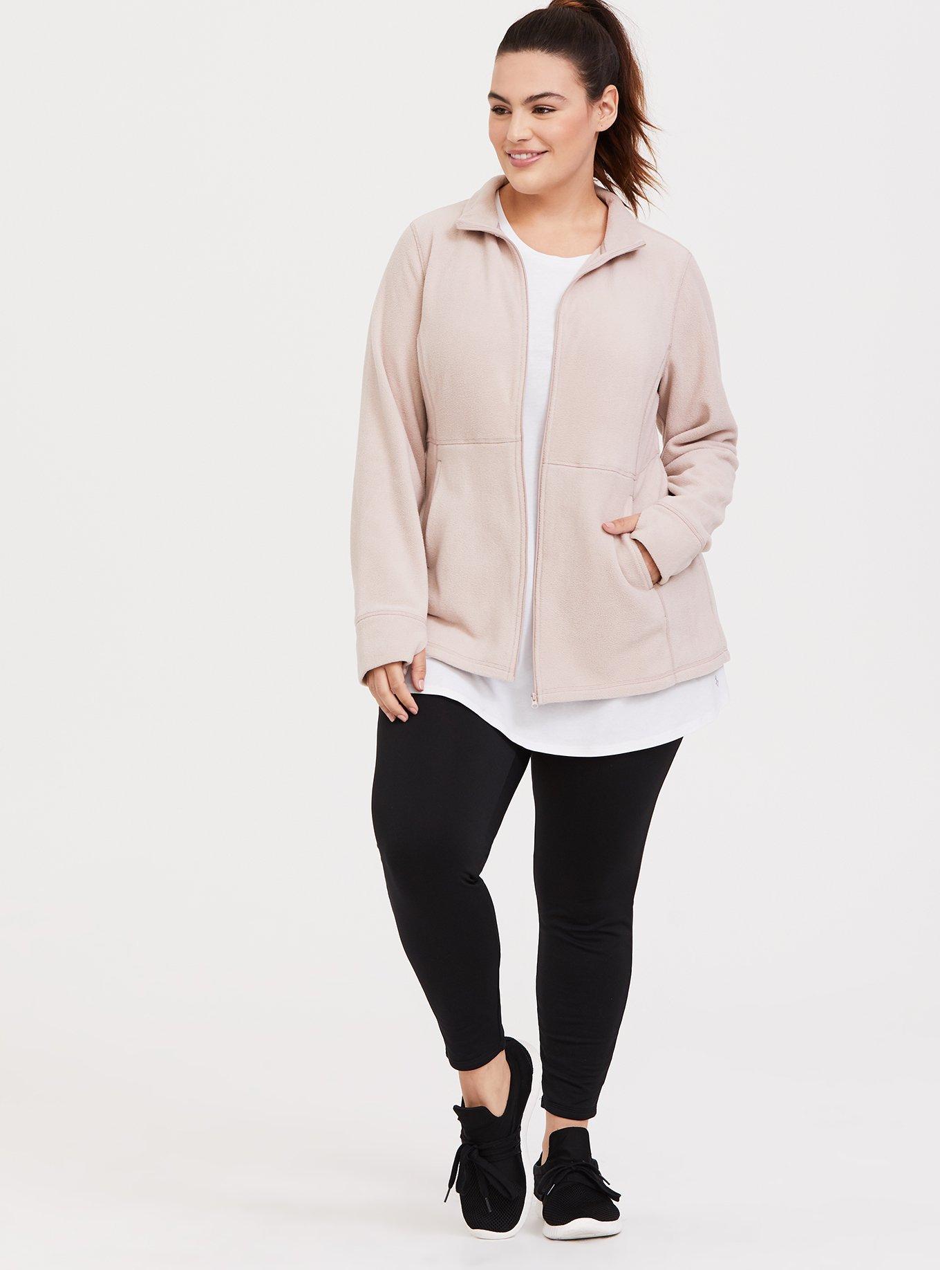 Fleece Zip Active Jacket, MUSHROOM, alternate