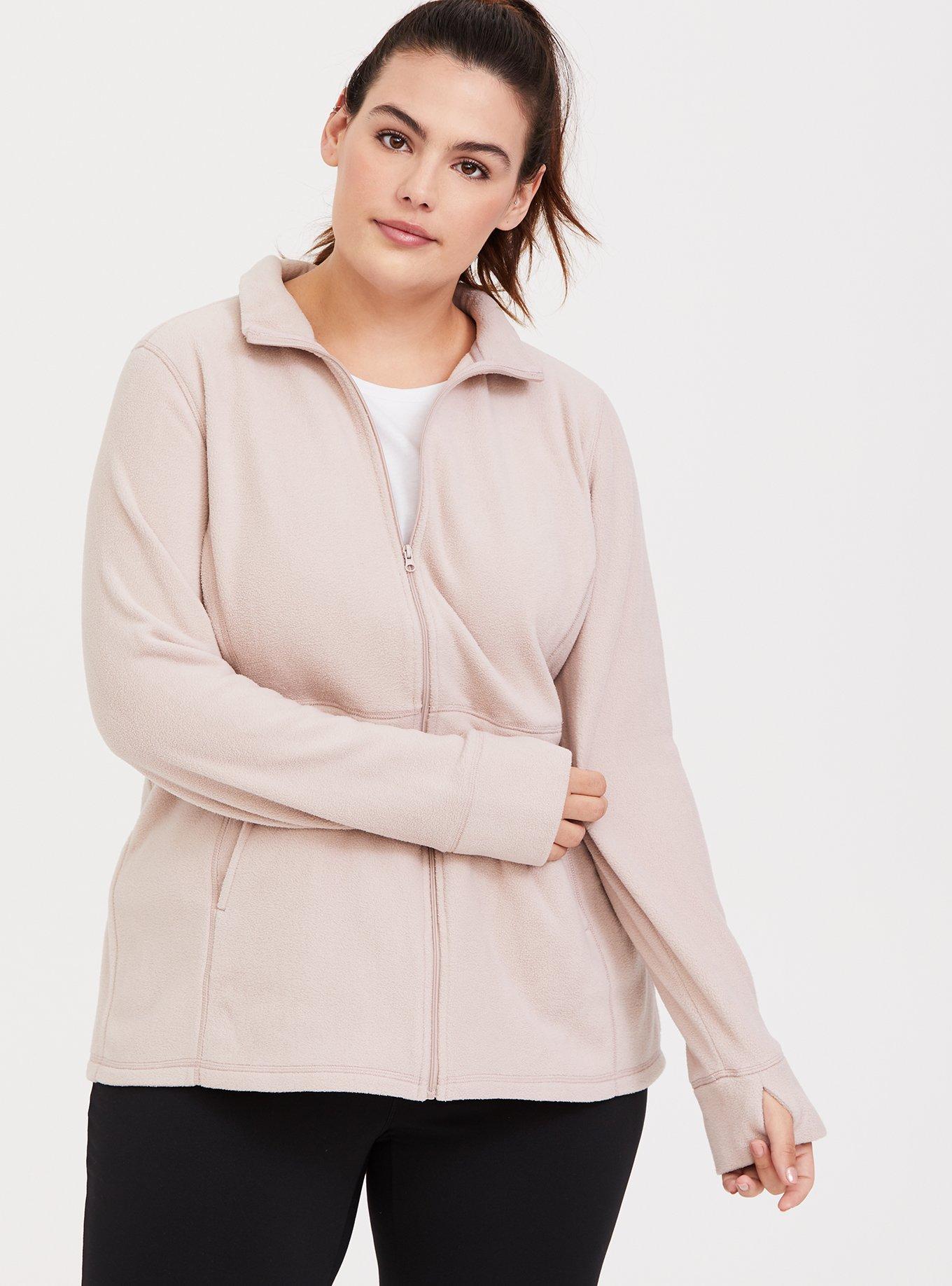 Fleece Zip Active Jacket, MUSHROOM, alternate