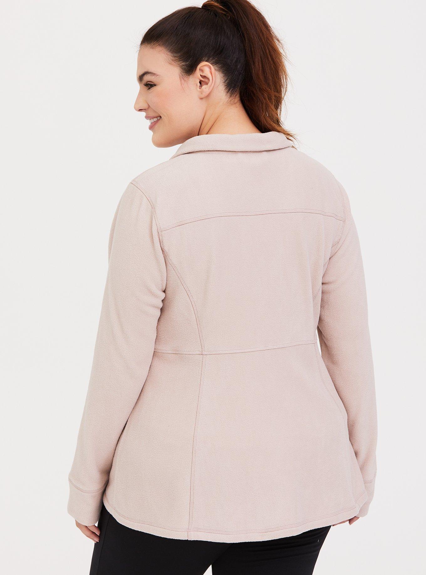 Fleece Zip Active Jacket, MUSHROOM, alternate