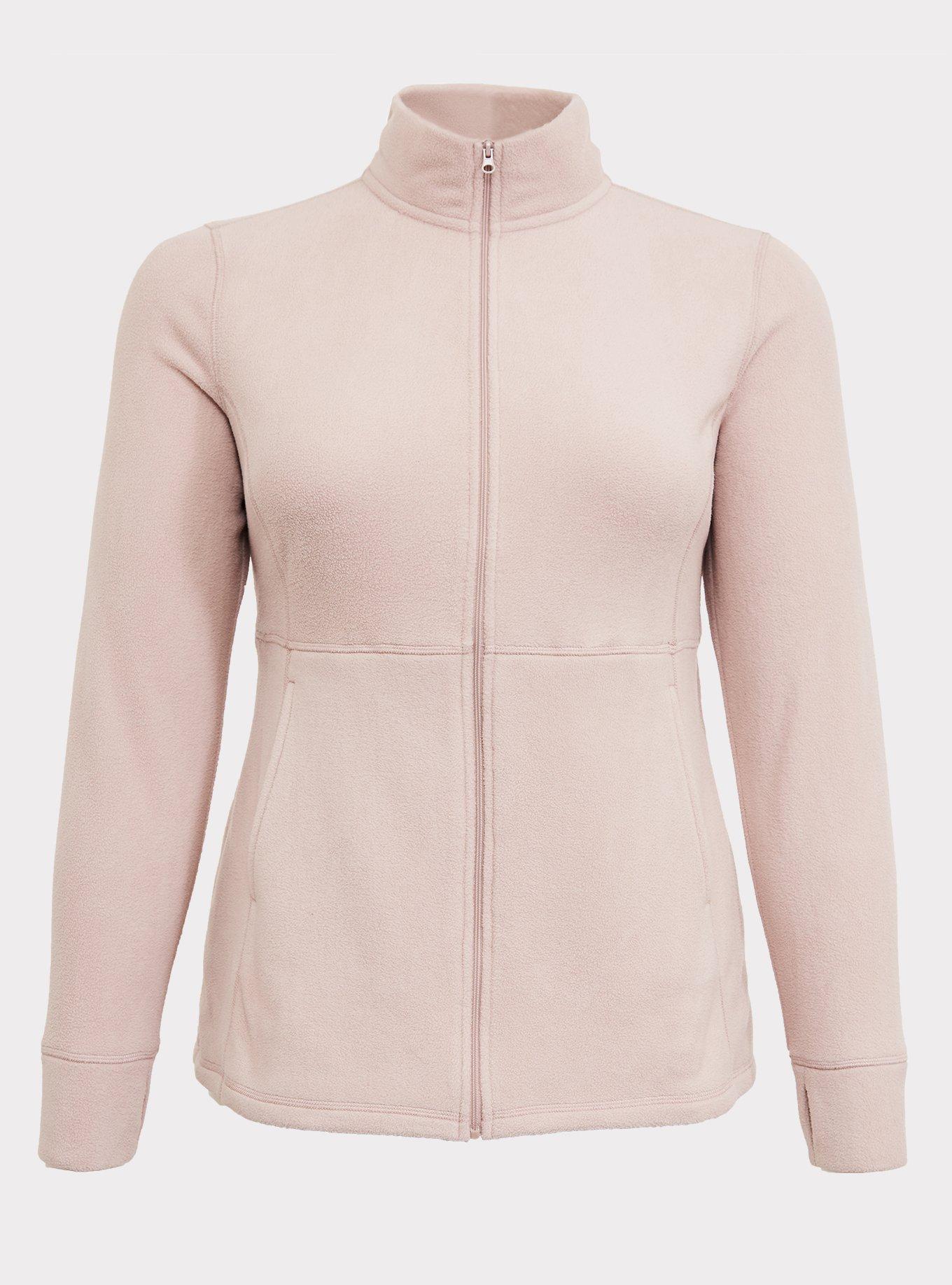 Fleece Zip Active Jacket, MUSHROOM, hi-res