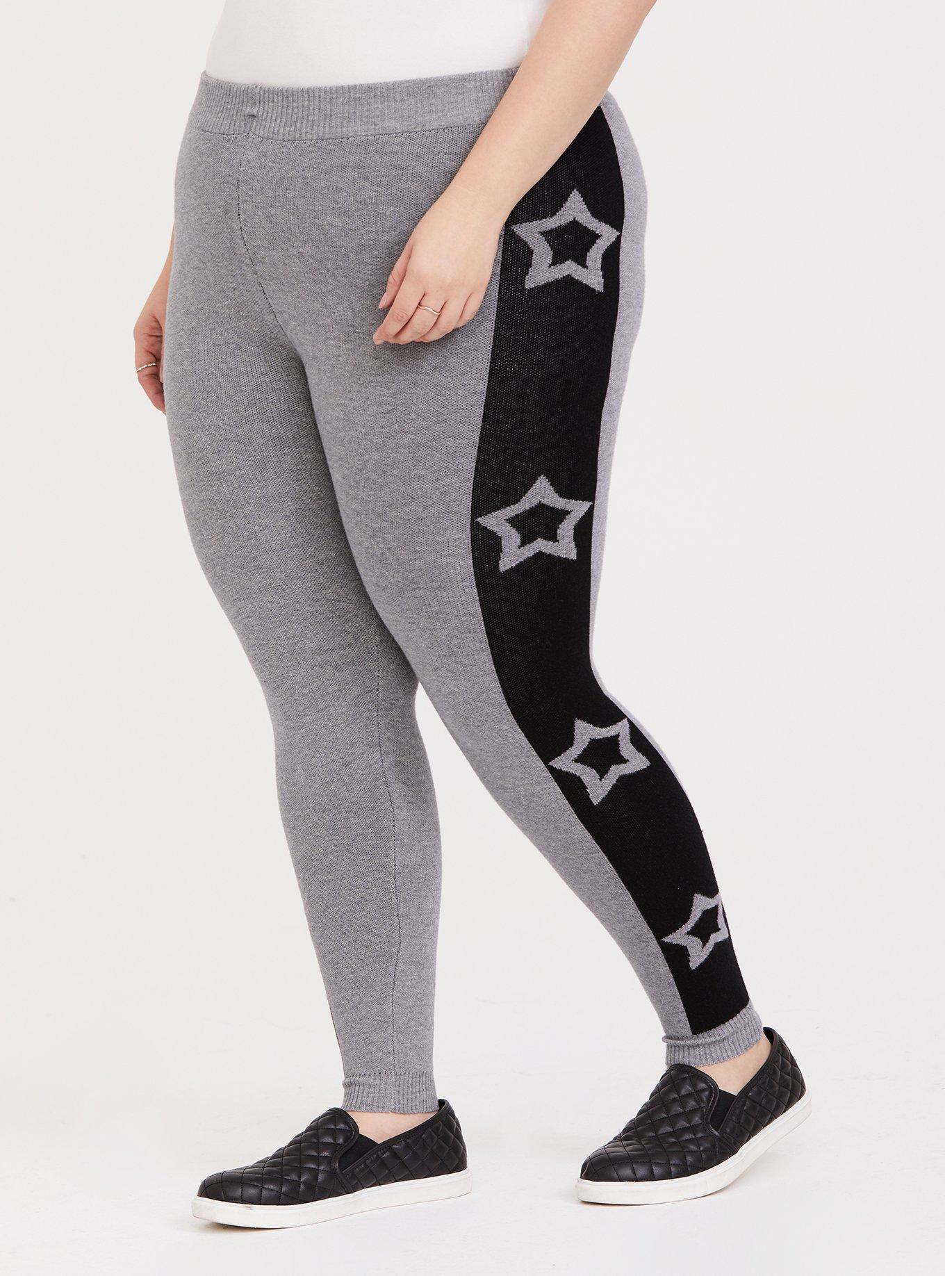 Plus Size Premium Legging Sweater Star Grey Torrid