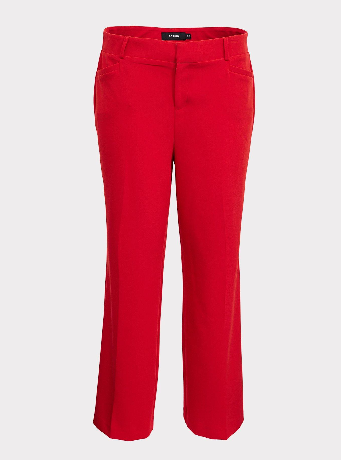 Plus Red Extreme Wide Leg Trousers