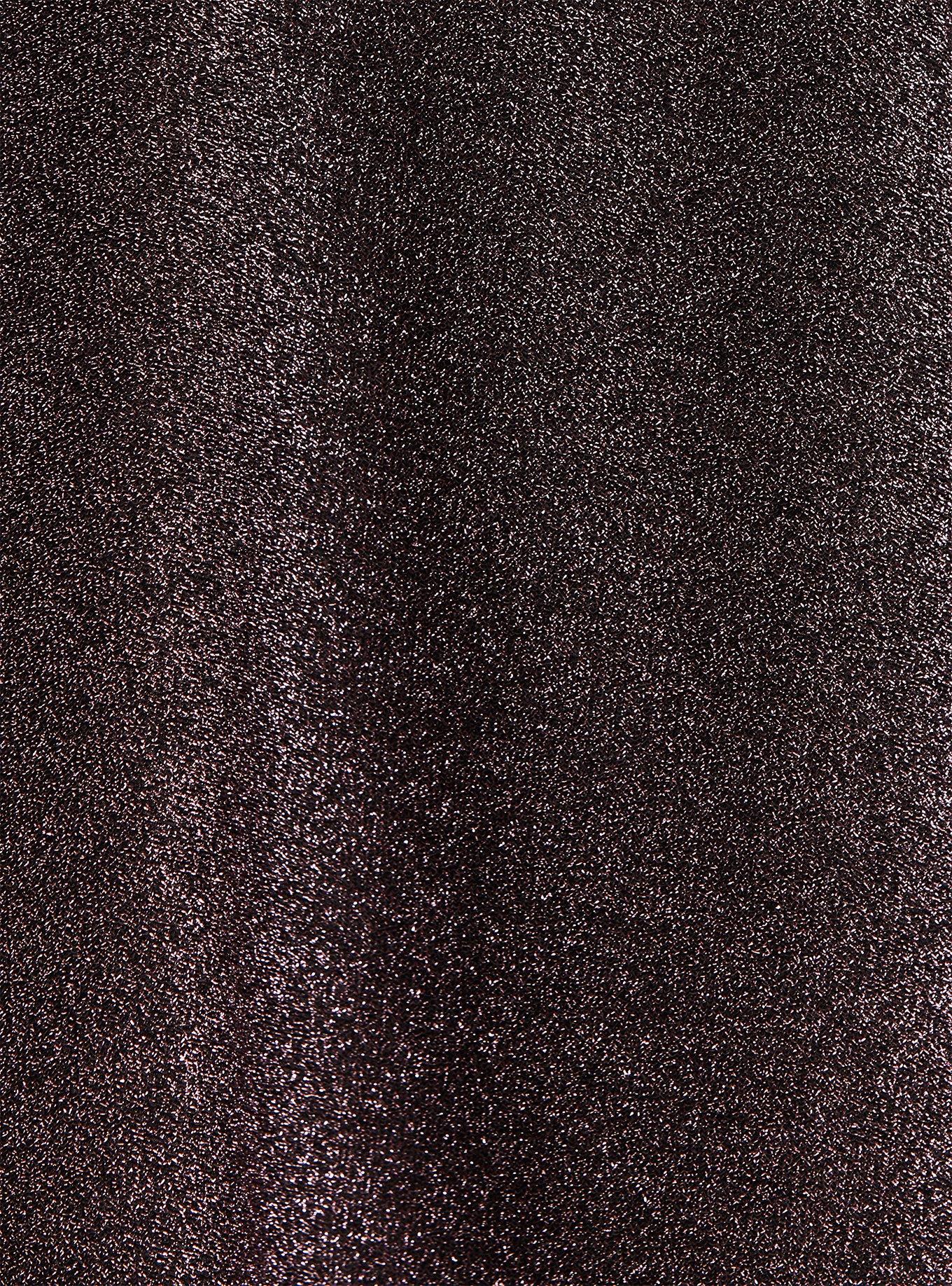 Rose Gold Glitter Fluted Mini Dress, GOLD, alternate