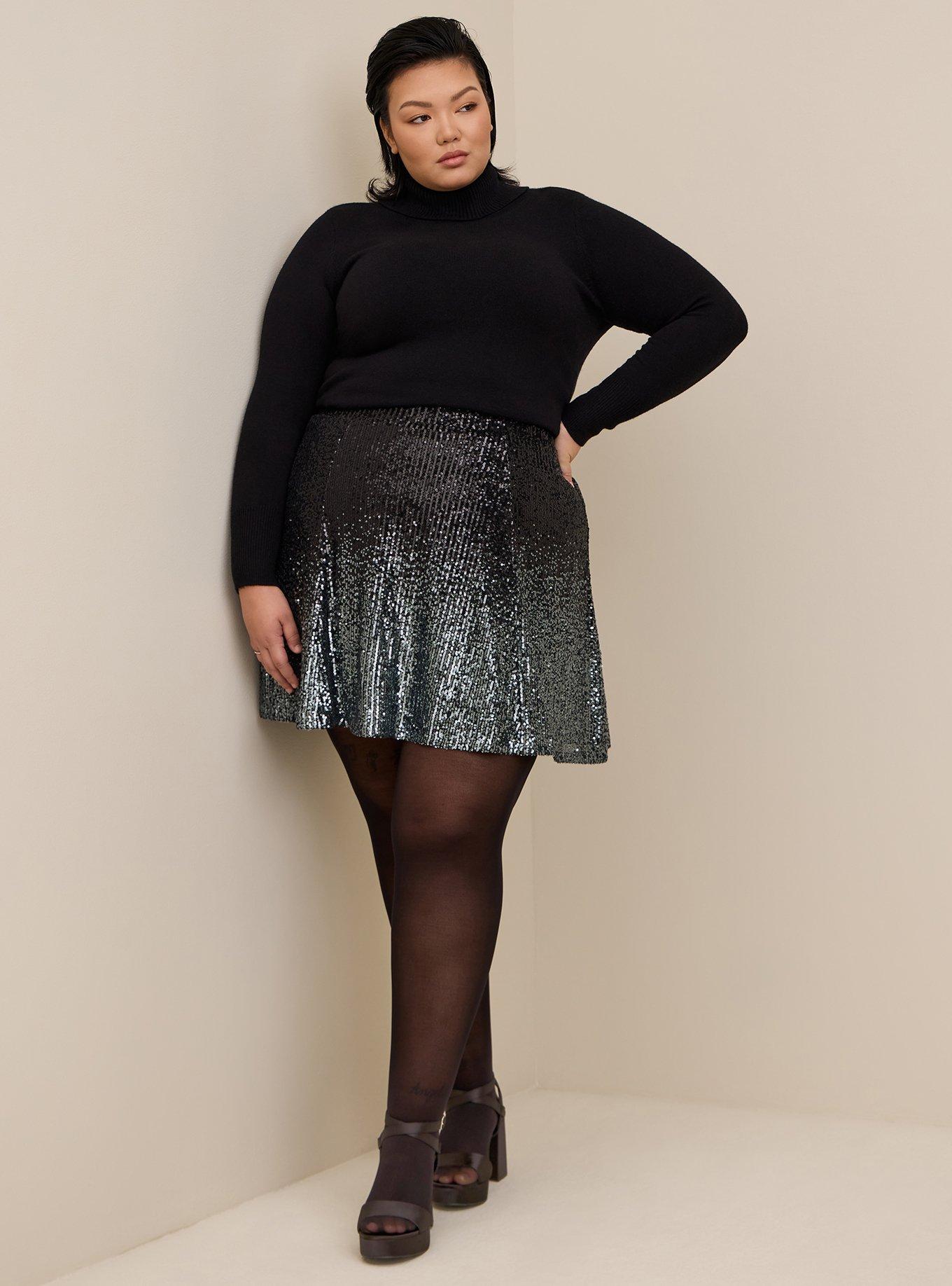 Black sequin skater outlet skirt