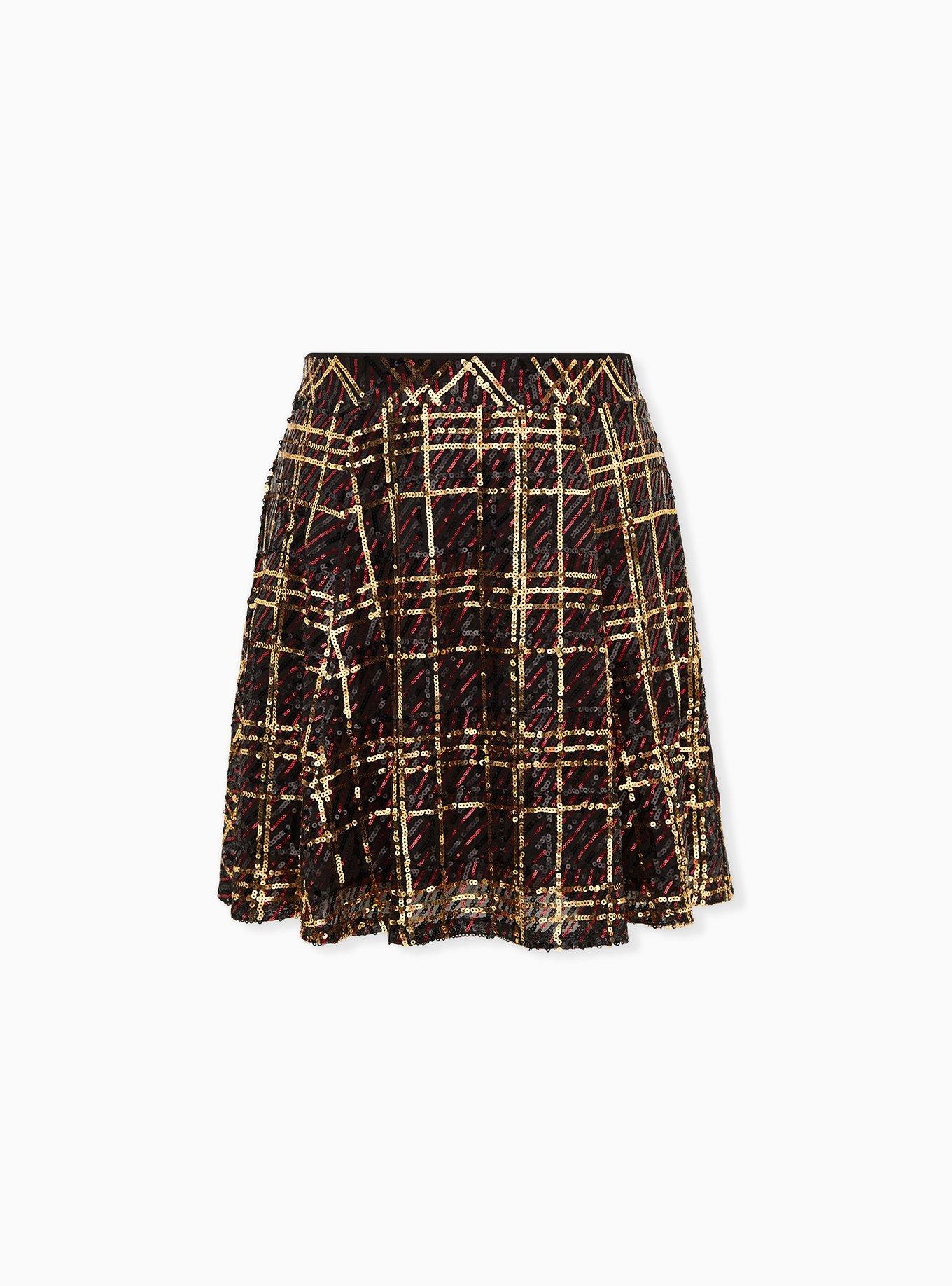Plus Size Mini Sequin Skater Skirt Torrid