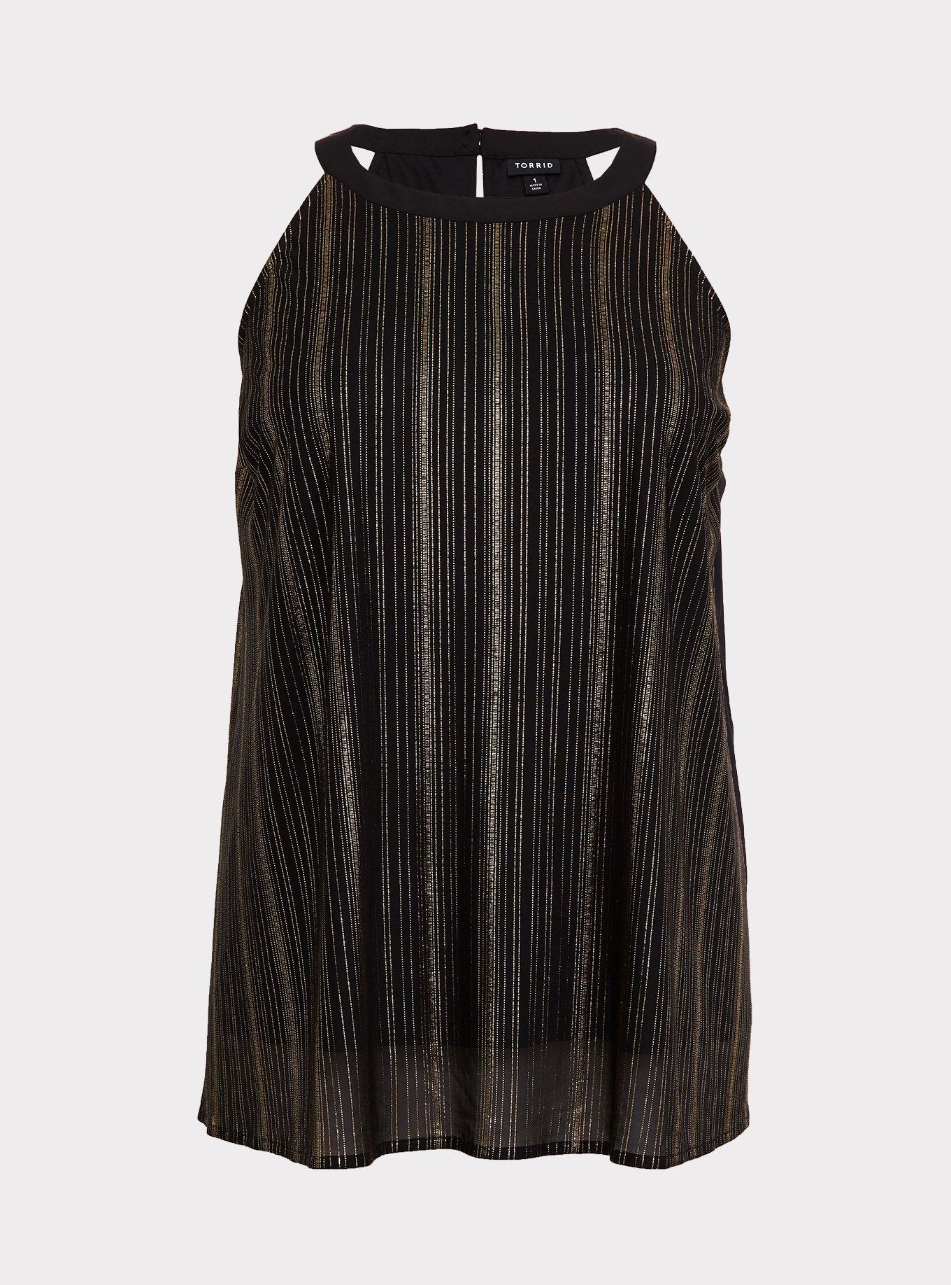 Plus Size - Black & Gold Stripe Goddess Tunic - Torrid