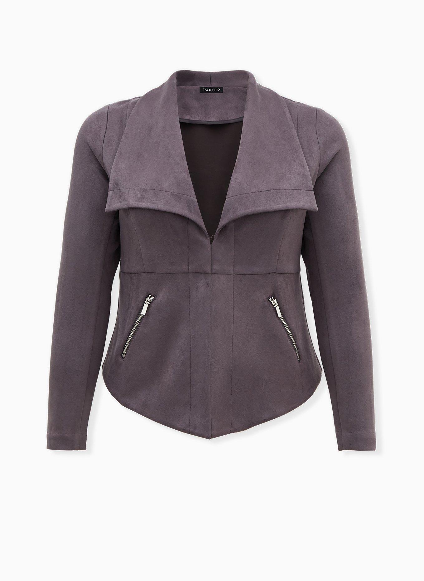 Suede peplum jacket sales