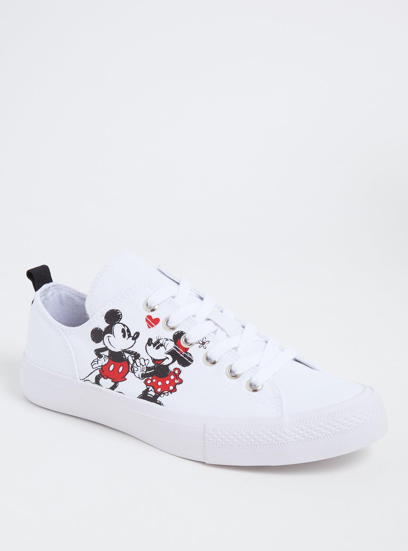 Disney Mickey & Minnie Mouse Women's Faux Leather Black White 11.5