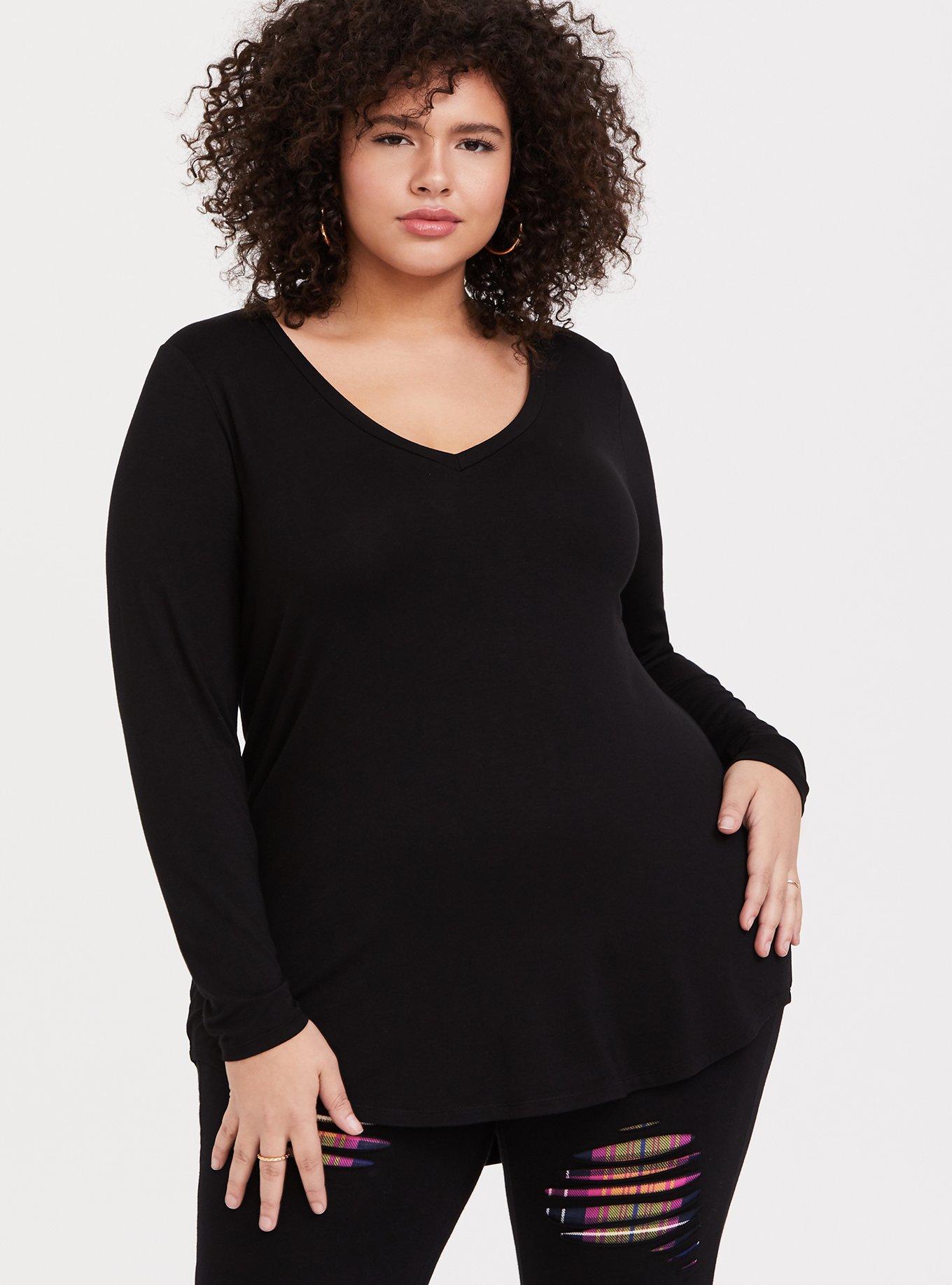 Plus Size - Super Soft V-Neck Long Sleeve Tee - Torrid