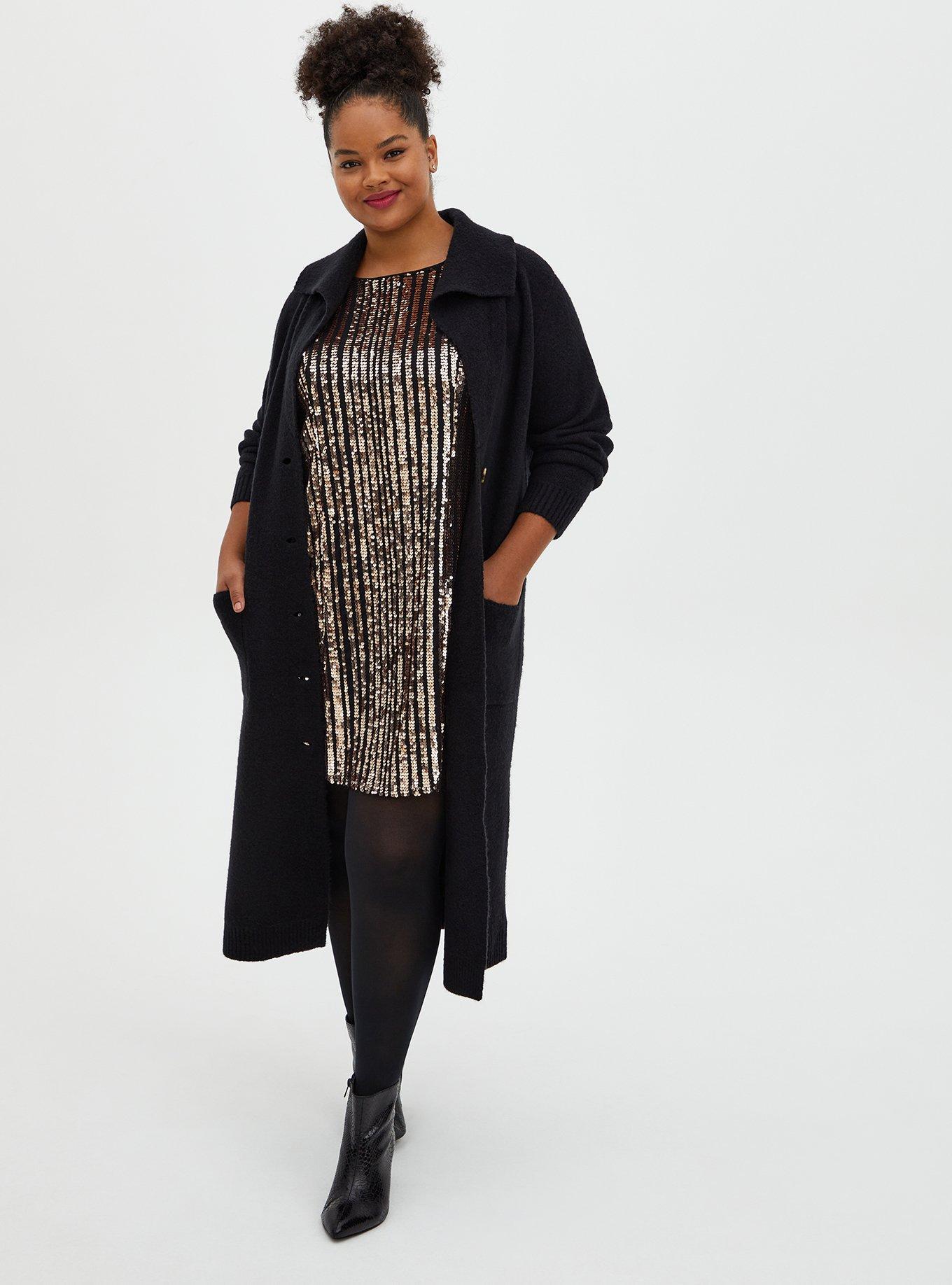 Mini Sequin Trapeze Dress, CHAMPANGE METALLIC, alternate