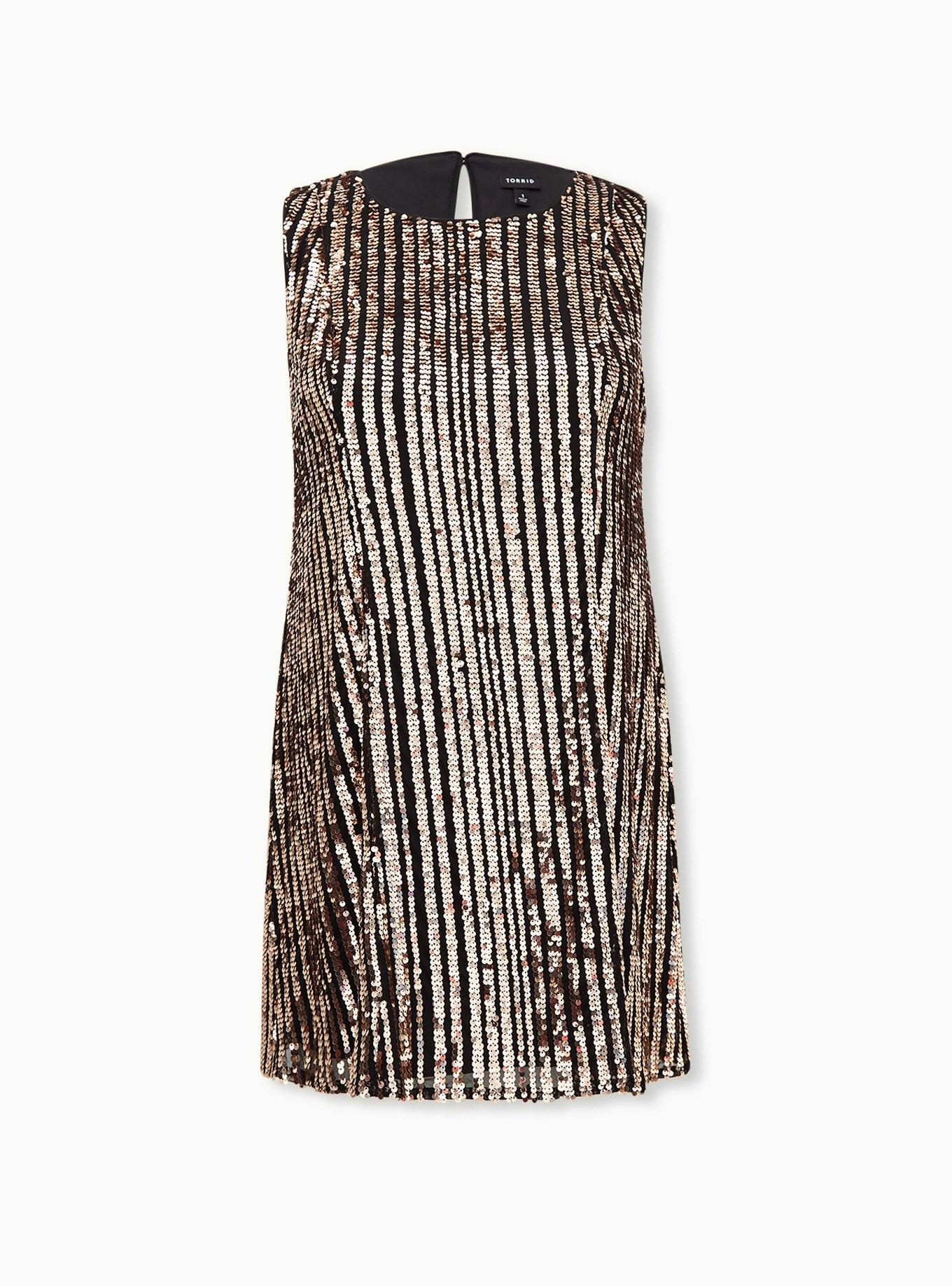 Mini Sequin Trapeze Dress, CHAMPANGE METALLIC, hi-res