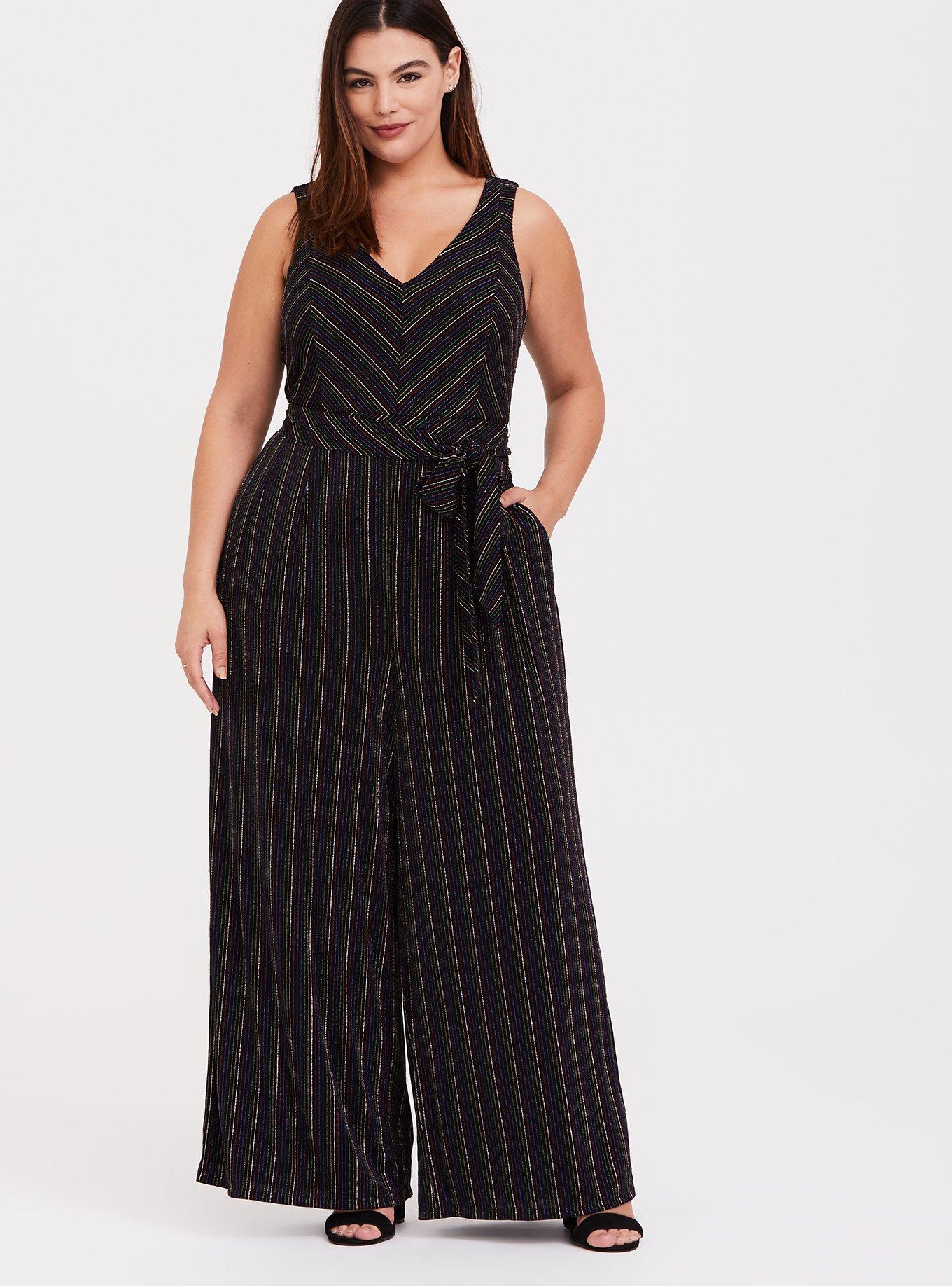 Plus Size Maxi Glitter Knit Jumpsuit Torrid