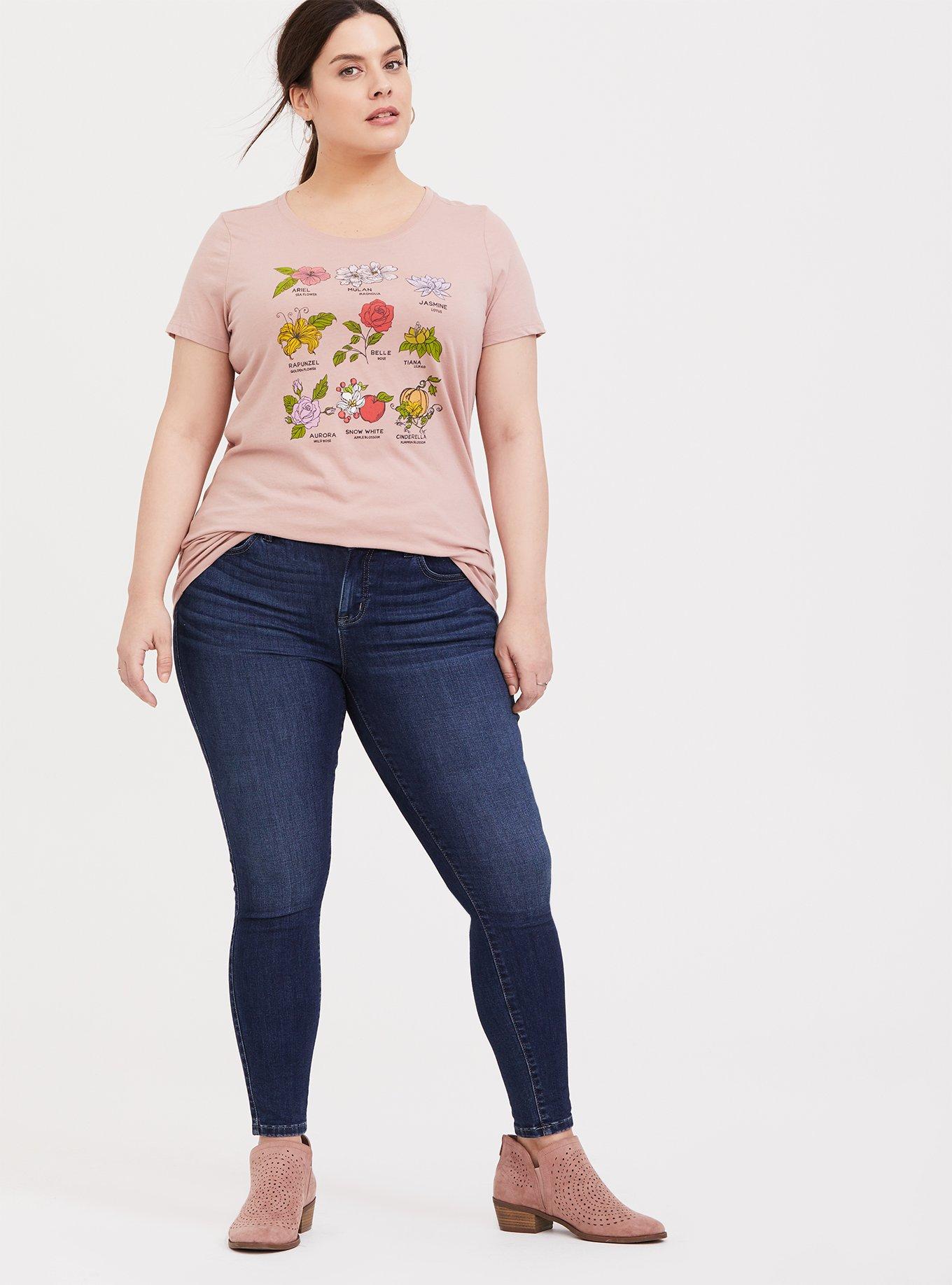 Disney Princess Dusty Pink Floral Crew Tee, , alternate