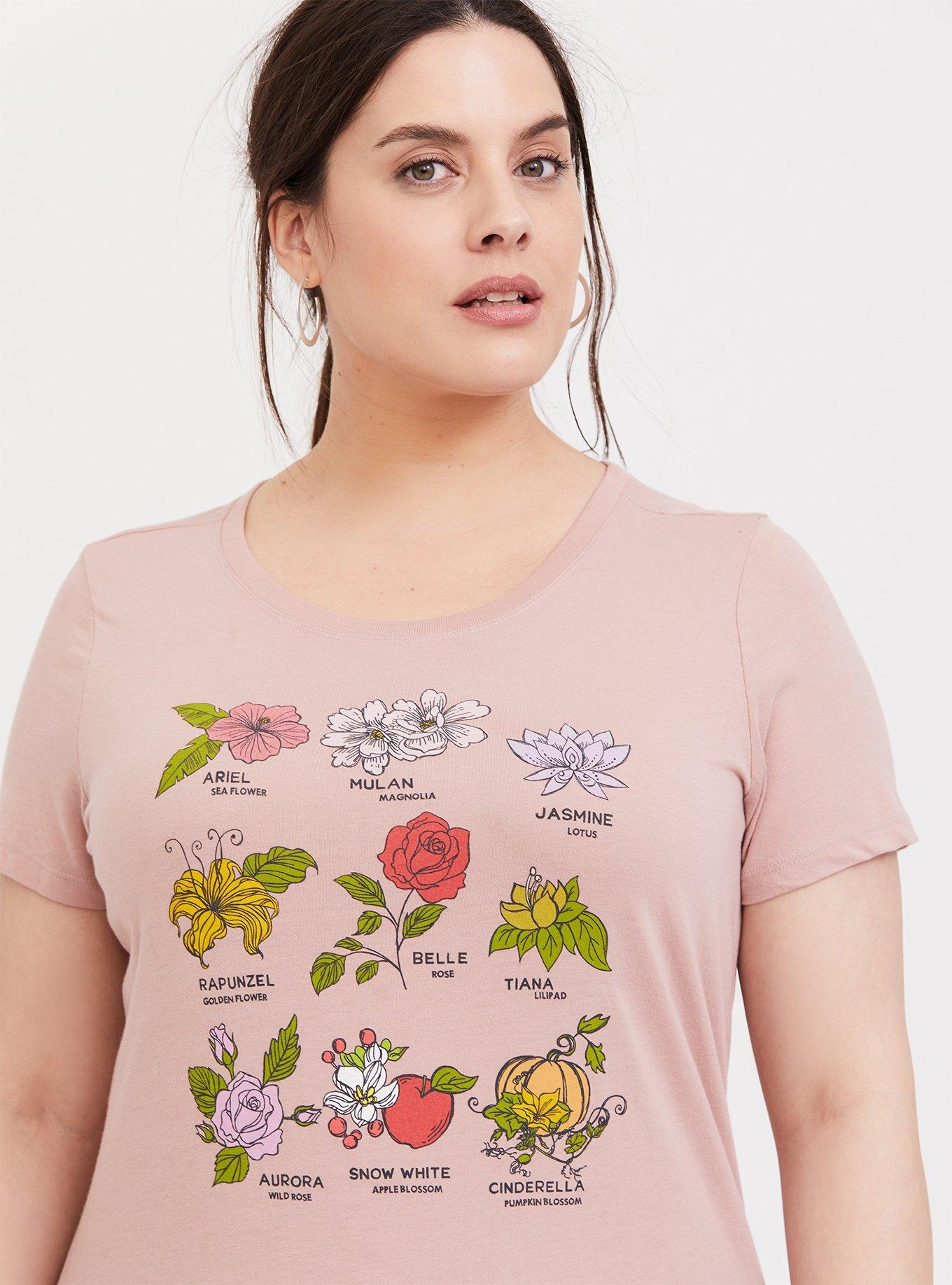 Disney Princess Dusty Pink Floral Crew Tee, , alternate