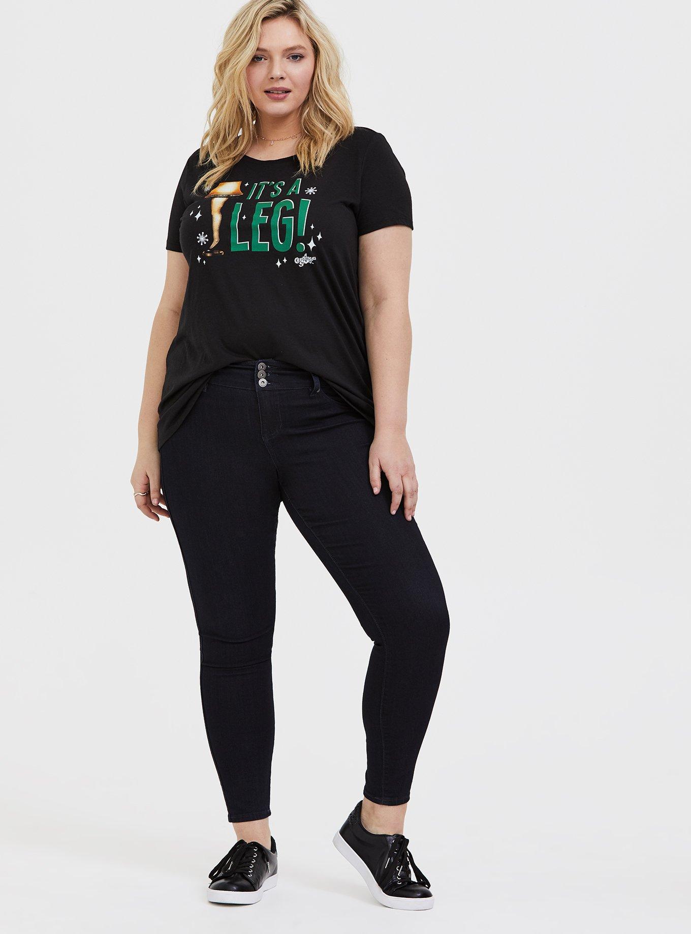 A Christmas Story It's A Leg Black Crew Tee, DEEP BLACK, alternate