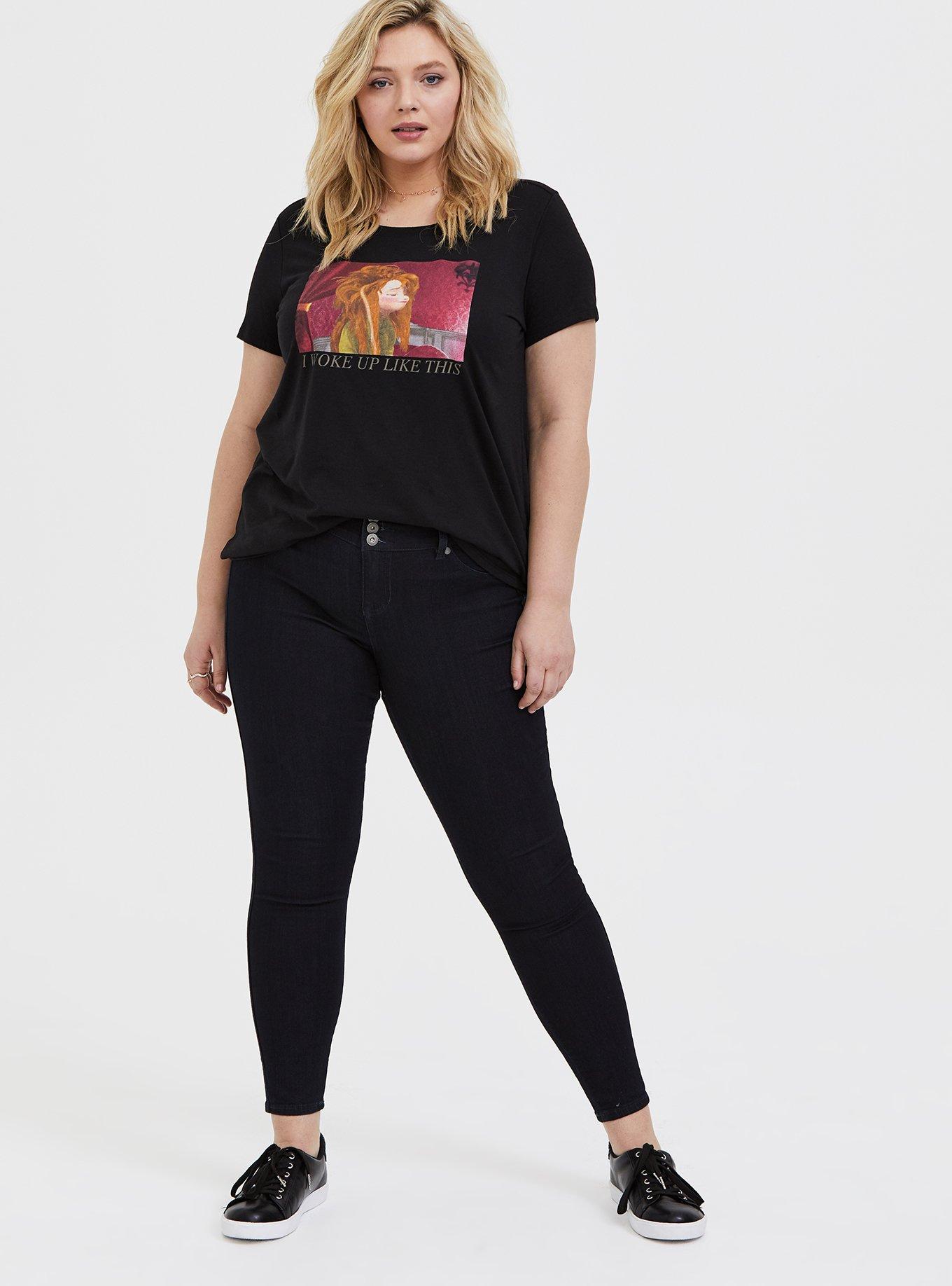 Plus Size - Disney Frozen Anna Meme Black Crew Top - Torrid