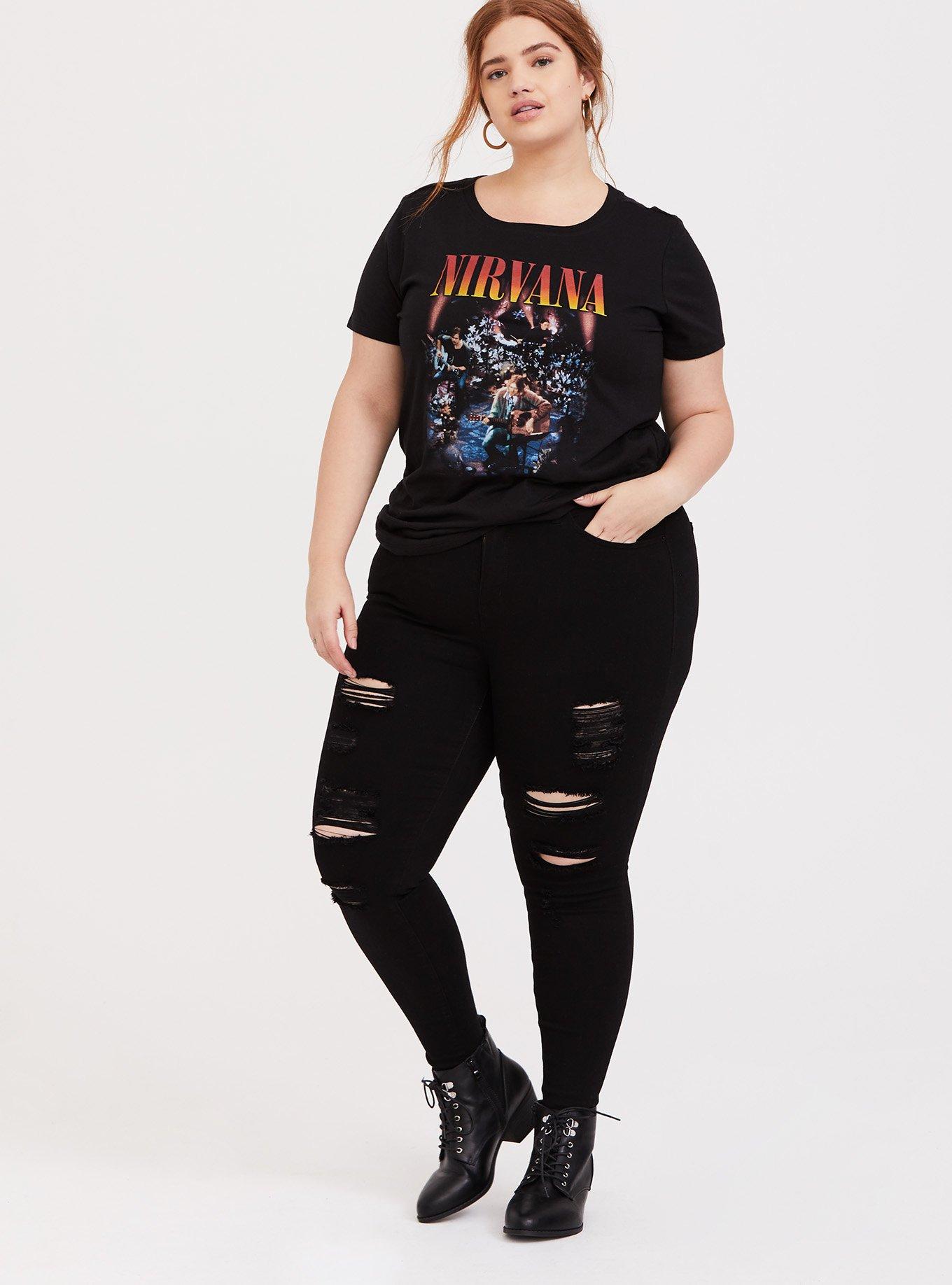 Nirvana Black Slim Fit Crew Tee, DEEP BLACK, alternate