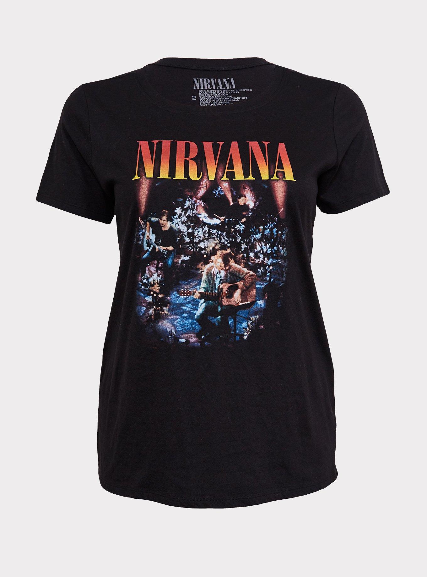 NIRVANA ブラックTシャツ Plus Size - Nirvana Black Slim Fit Crew Tee - Torrid