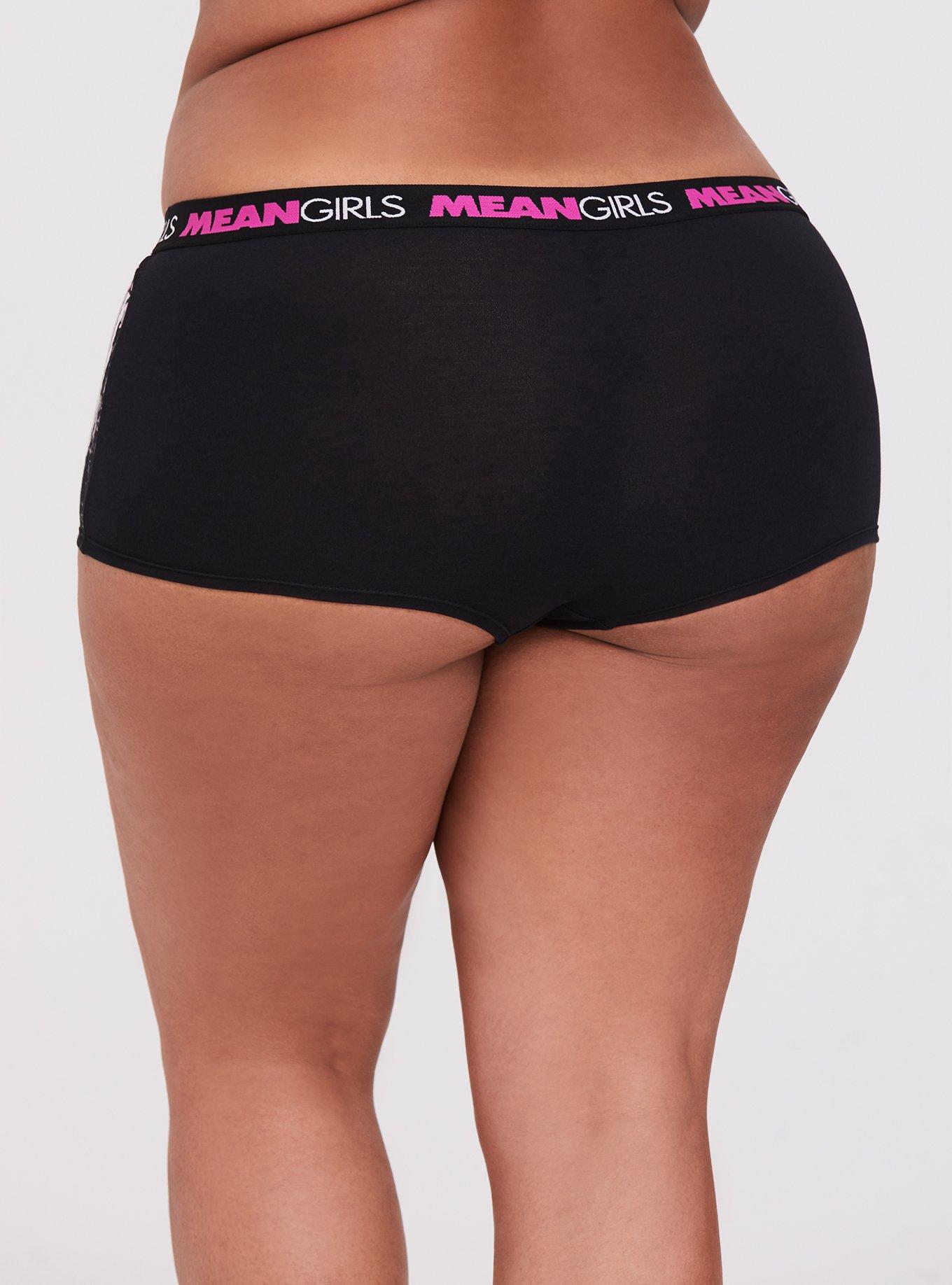 Plus Size - Grease Pink Ladies Black Cotton Boyshort Panty - Torrid