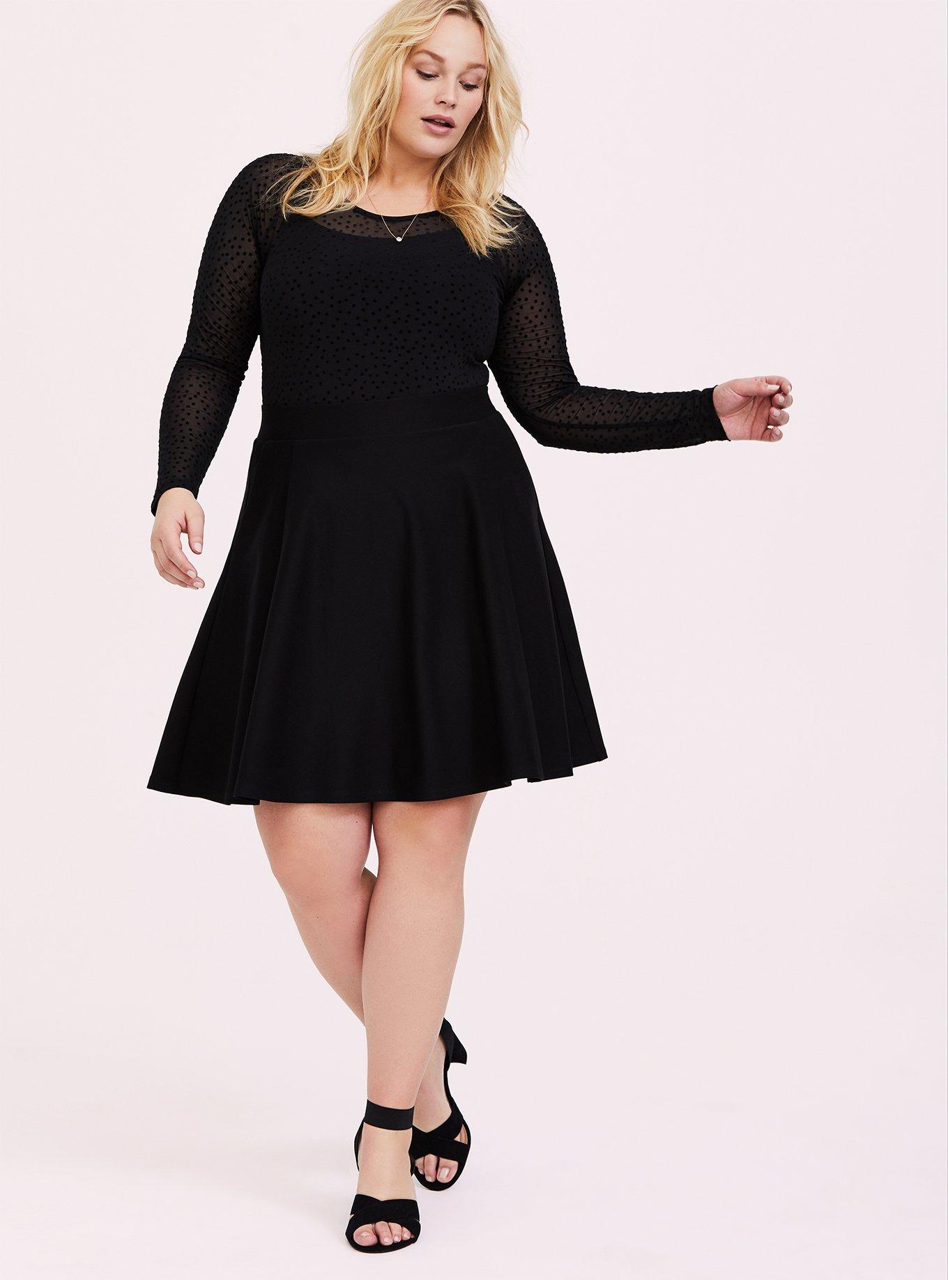 Black Mesh Flocked Star Raglan Top, DEEP BLACK, alternate