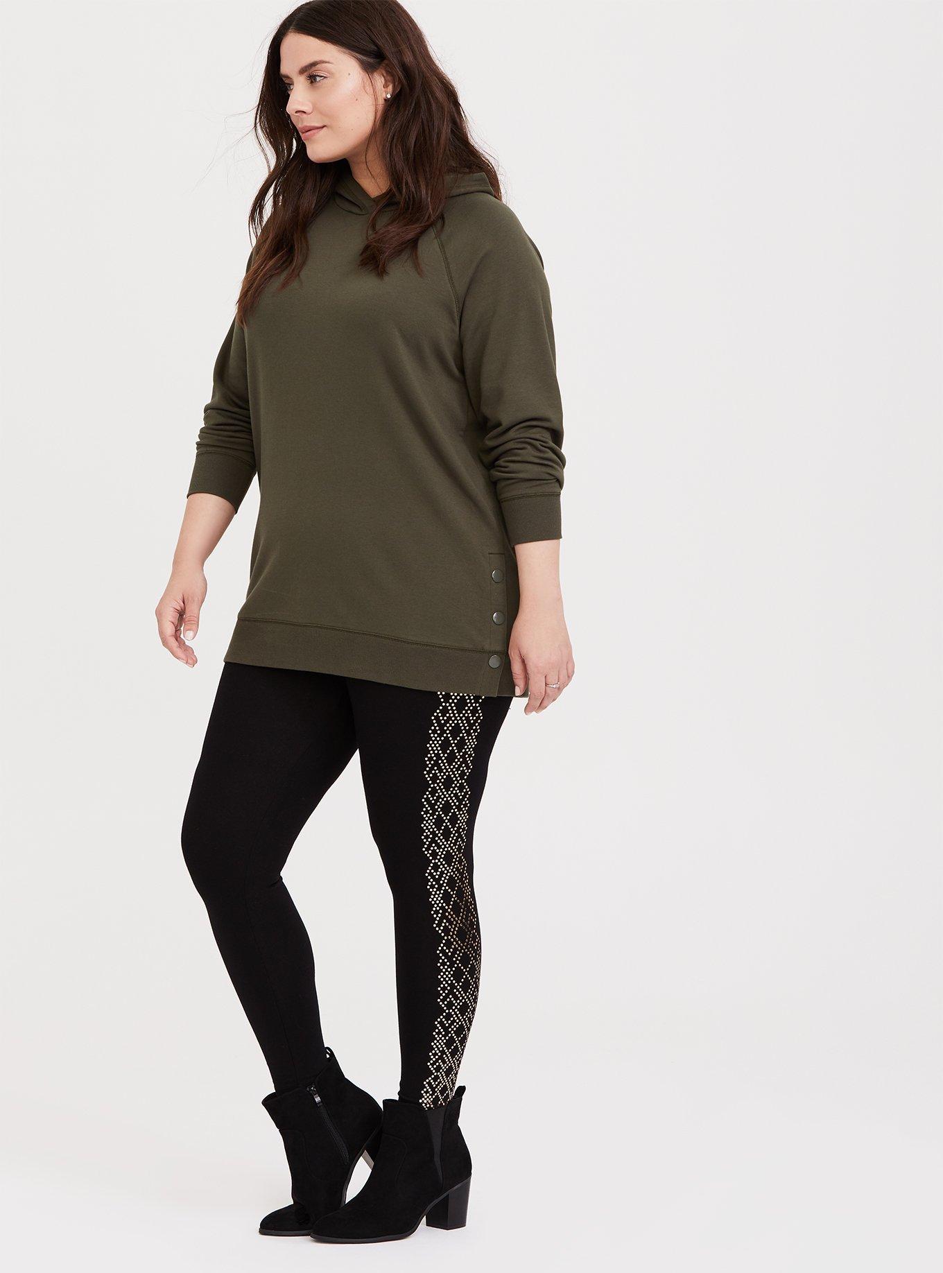 Premium Legging - Diamond Dot Gold Foil & Black, BLACK, alternate