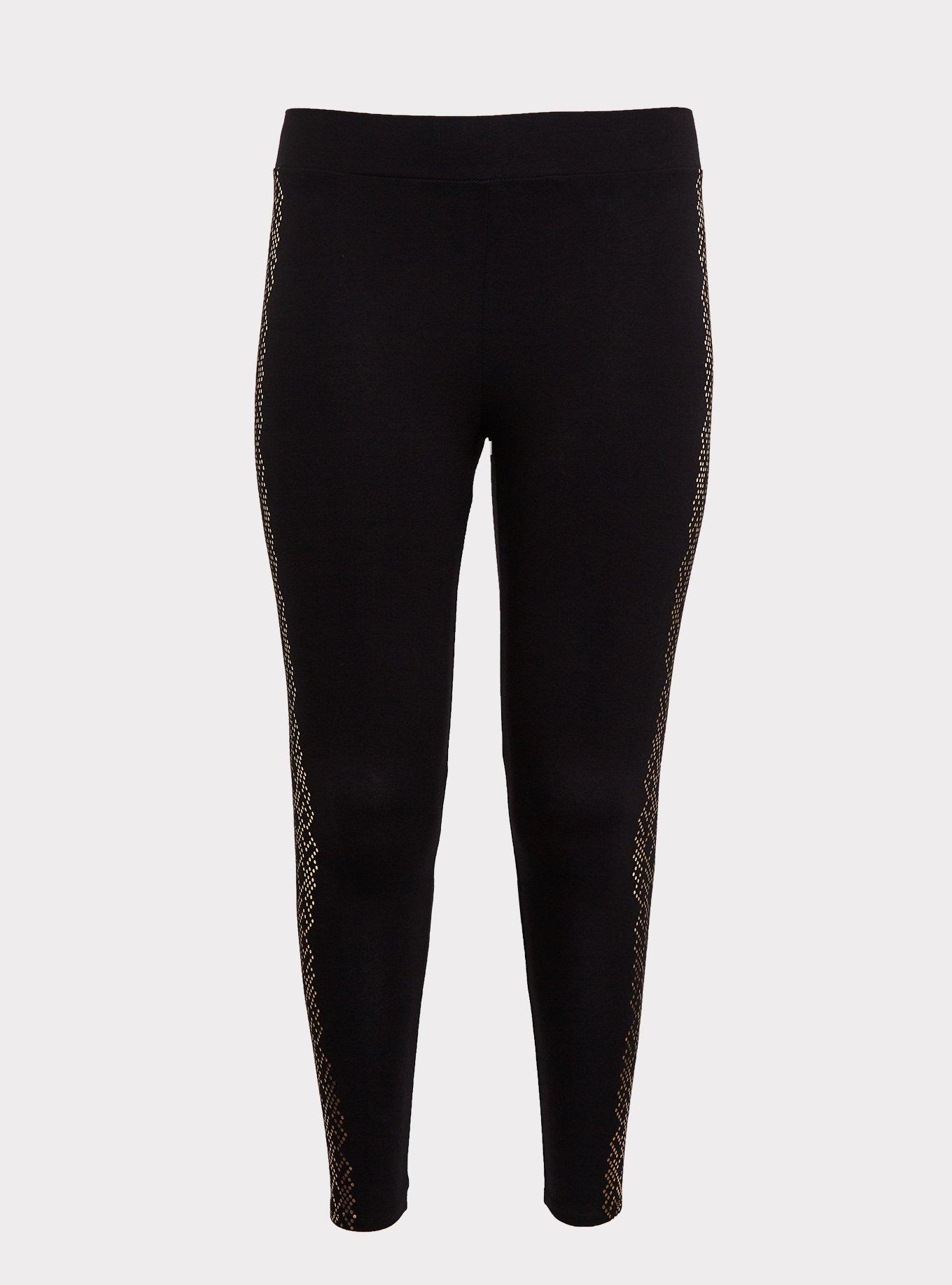 Premium Legging - Diamond Dot Gold Foil & Black, BLACK, hi-res