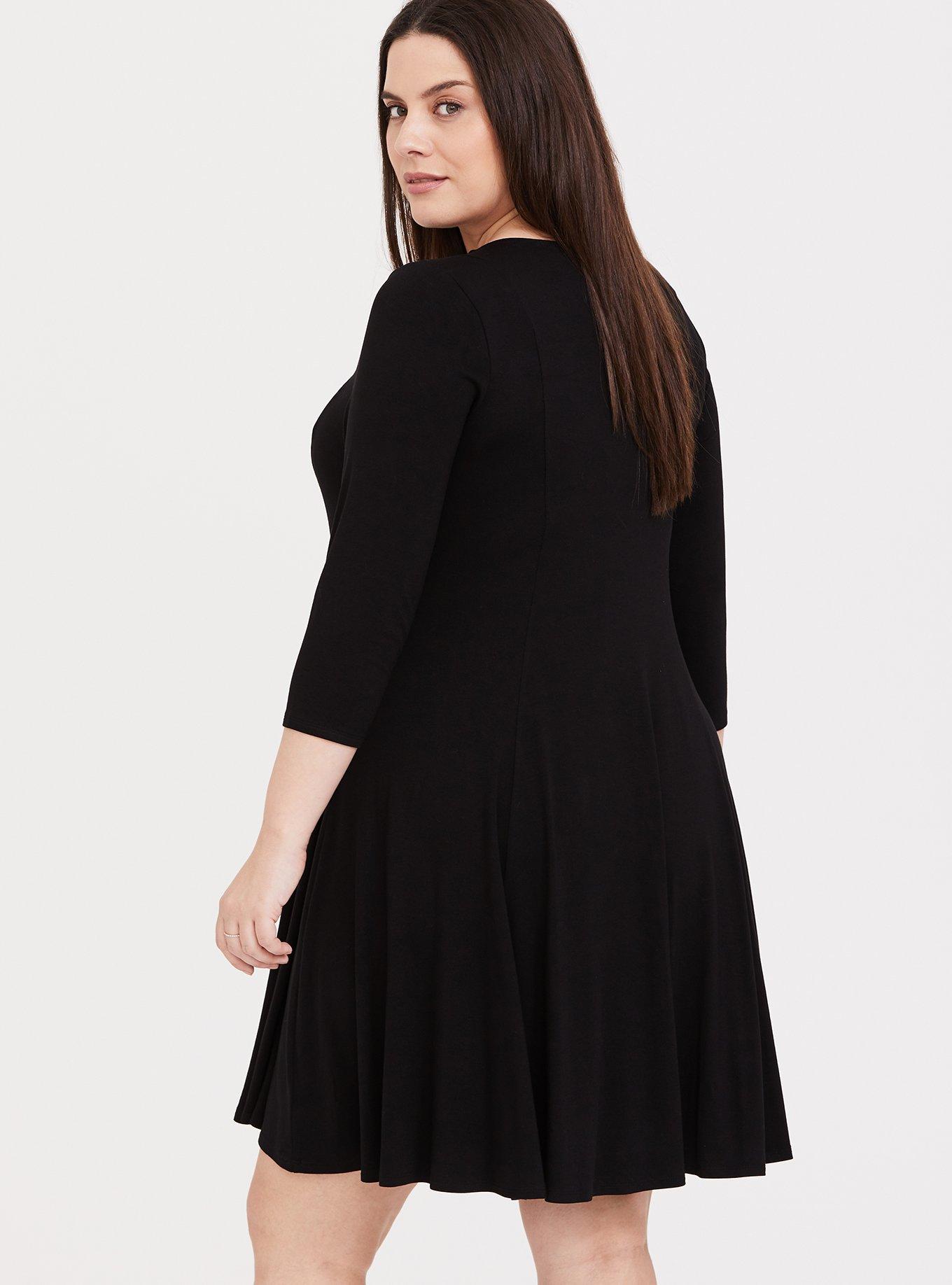 Mini Jersey Trapeze Dress, DEEP BLACK, alternate