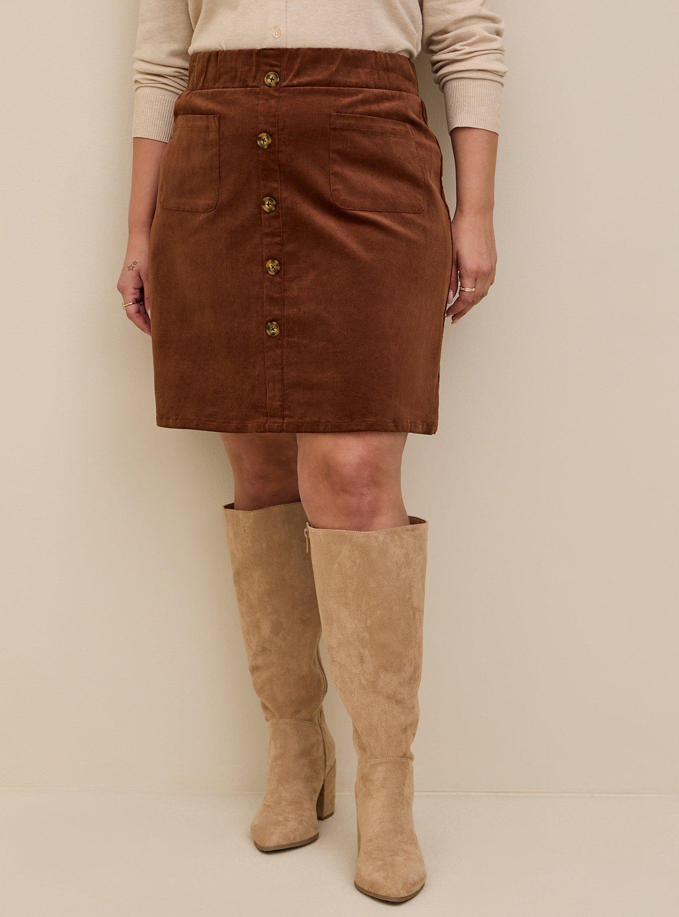 Brown corduroy hotsell skirt video