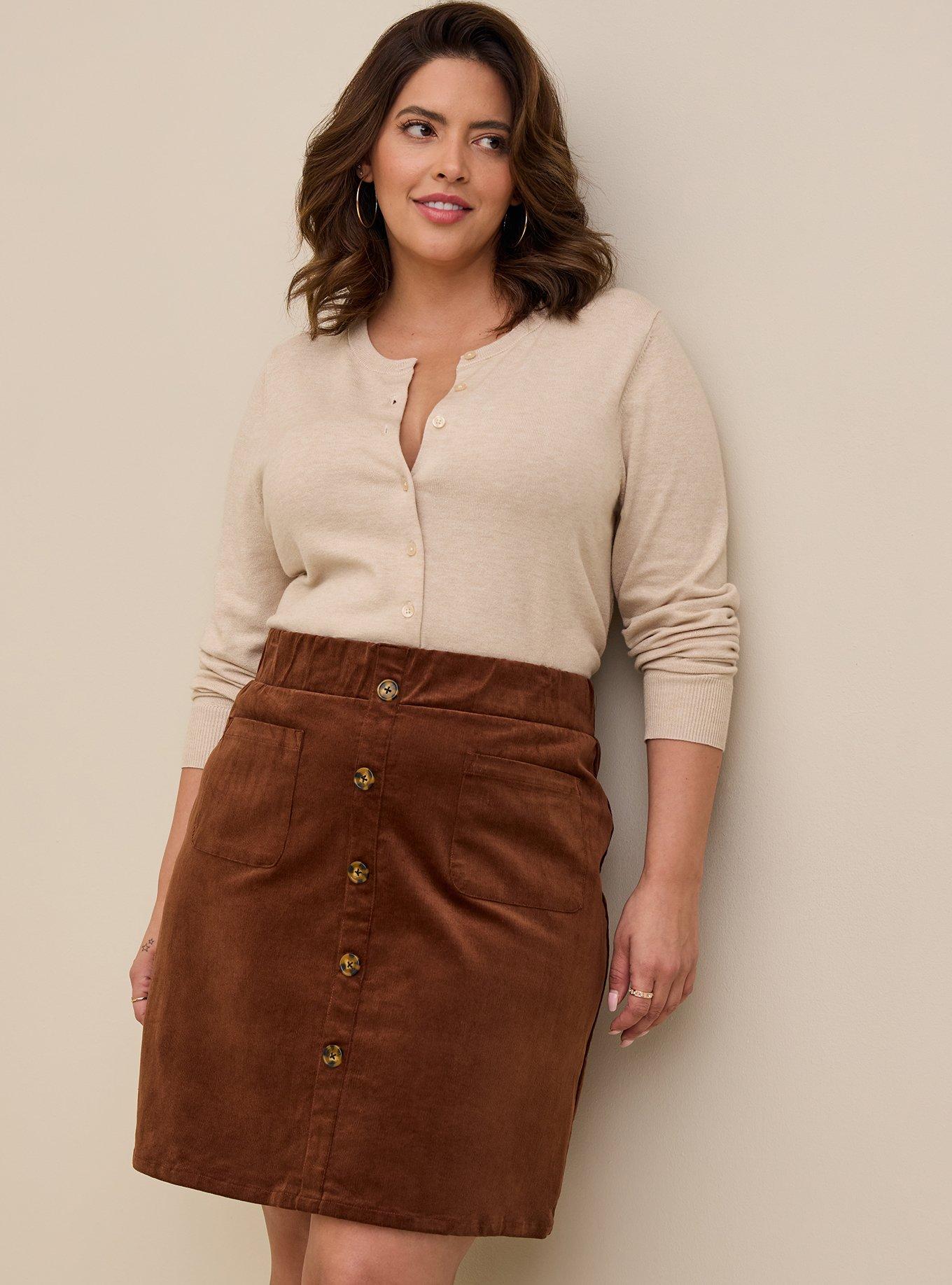 Plus size 2025 corduroy pencil skirt