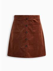 Mini Corduroy Button-Front Skirt, BROWN LIGHT BROWN, hi-res