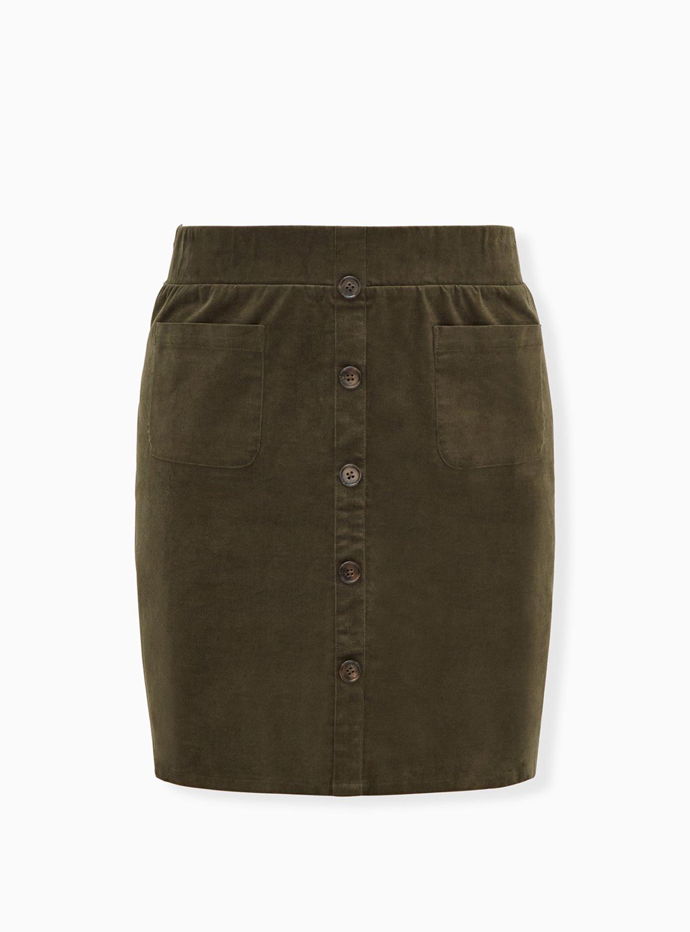 Mini Corduroy Button-Front Skirt, DEEP DEPTHS, hi-res