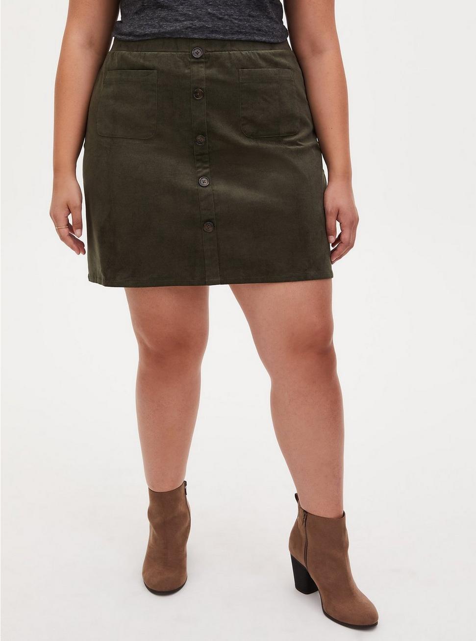 Mini Corduroy Button-Front Skirt, DEEP DEPTHS, hi-res