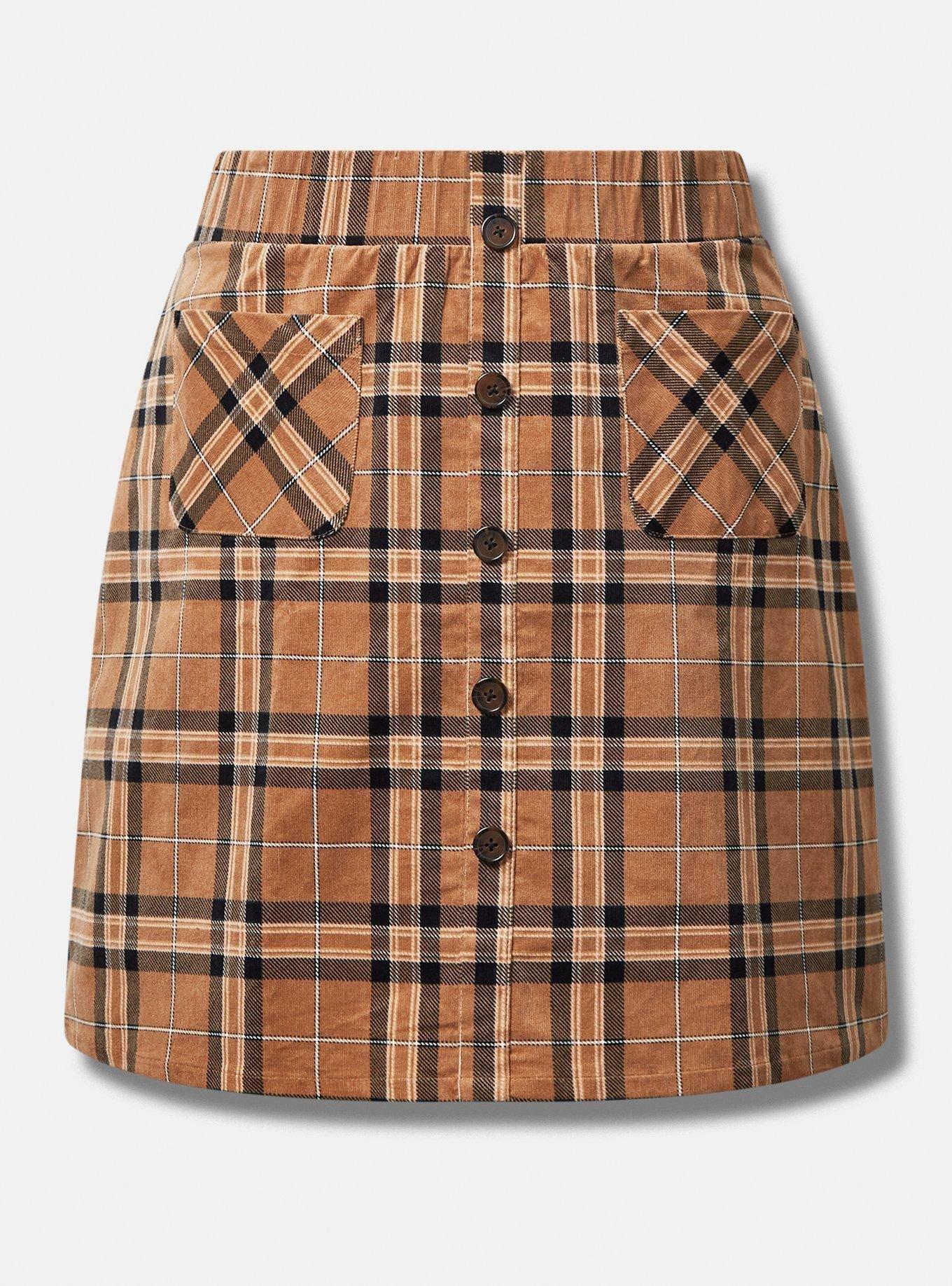 Mini Corduroy Button-Front Skirt