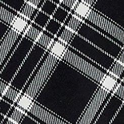 Plus Size Corduroy Button-Front Mini Skirt, HARRIET PLAID BLACK, swatch