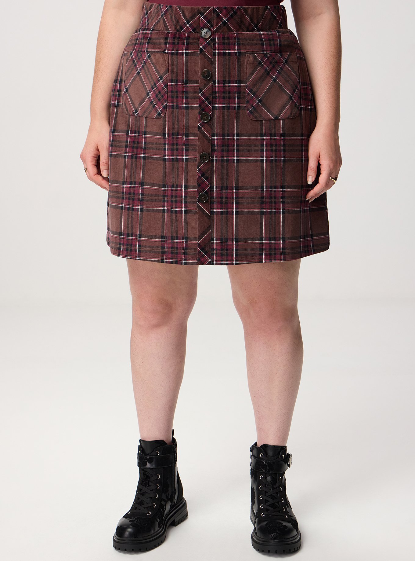 Plus Size - Corduroy Button-Front Mini Skirt - Torrid