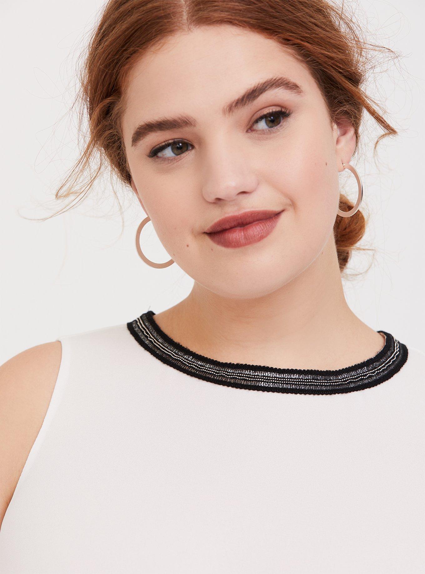 White Chiffon Embellished Double Layer Tank, CLOUD DANCER, alternate