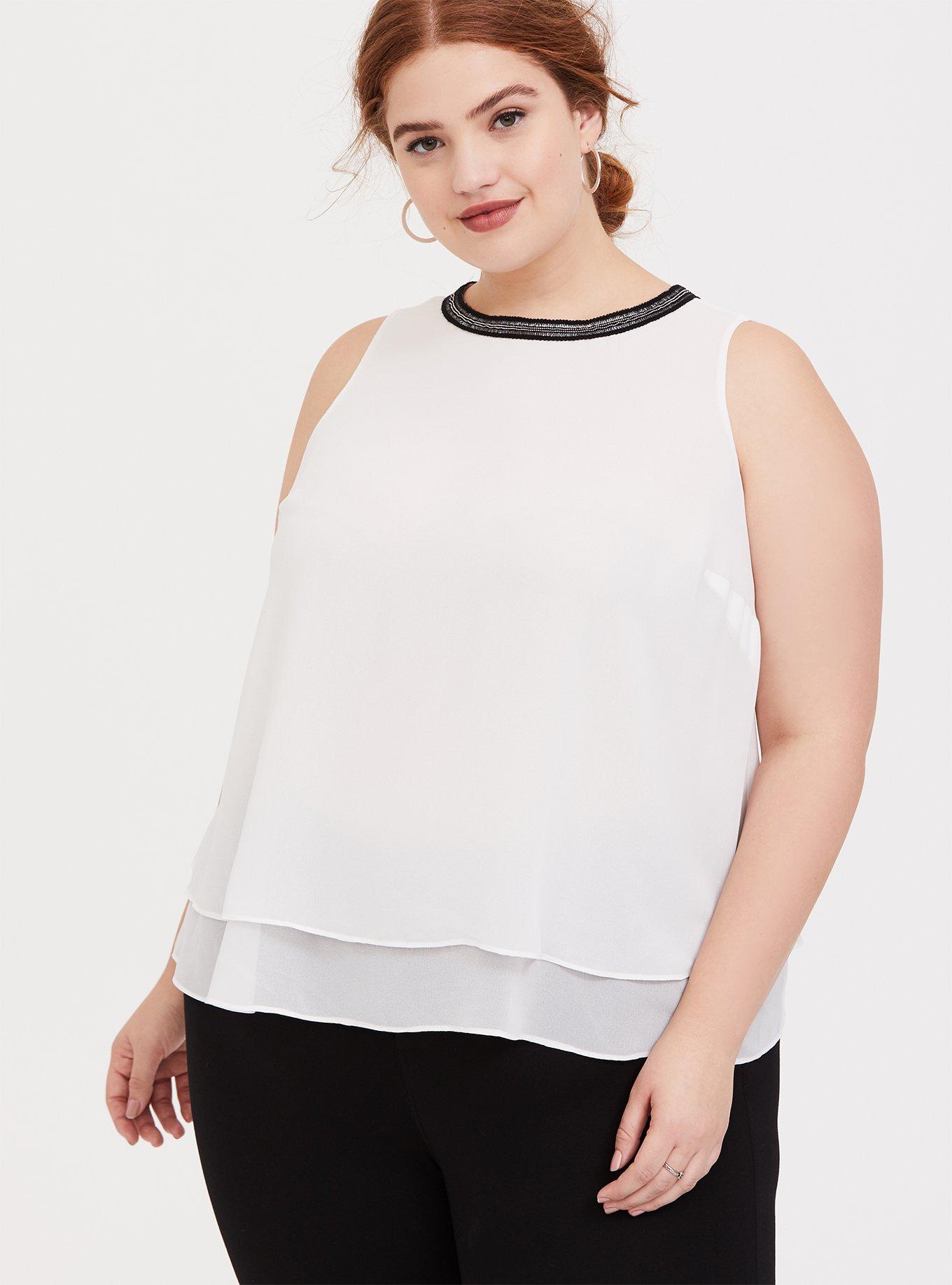 Plus Size - Chiffon Double Layer Tank - Torrid