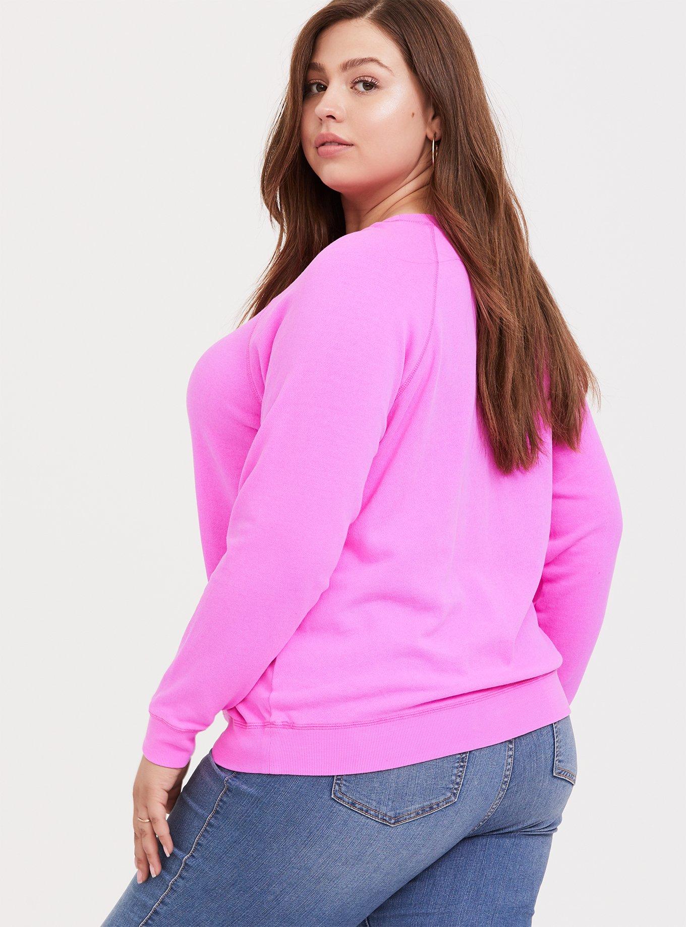 Plus size store pink sweatshirt