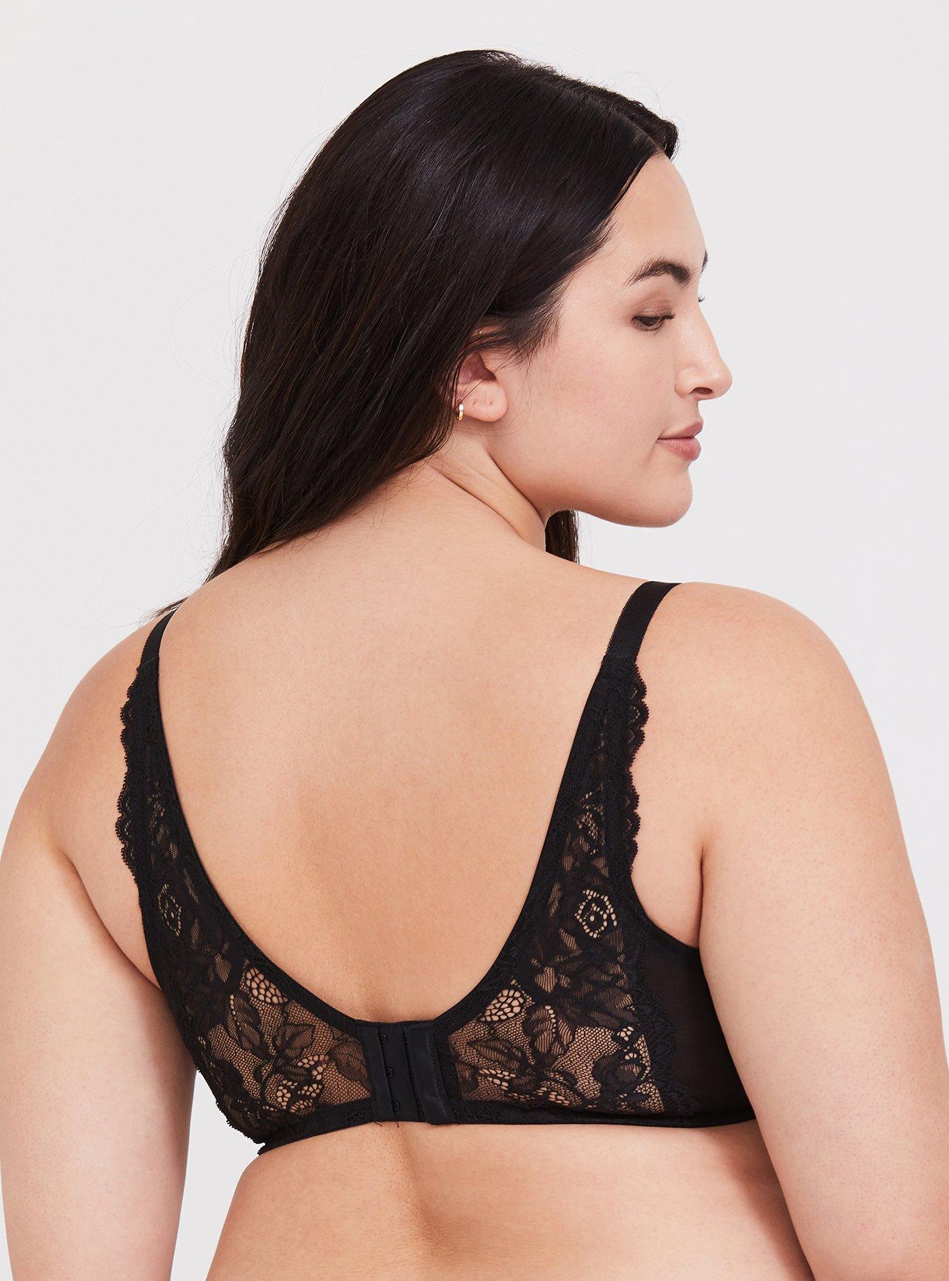 Plus Size - Full-Coverage Unlined Mesh Lace Ballet Back Bra - Torrid