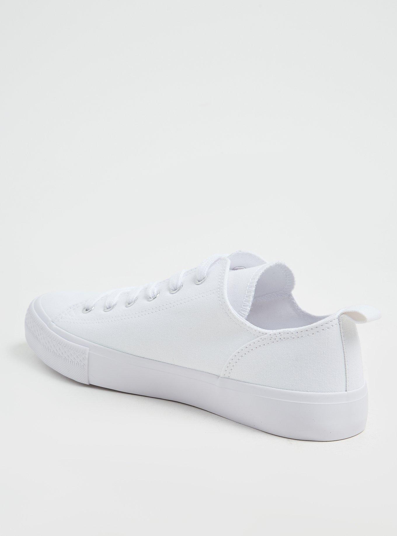 White canvas shop lace up sneakers